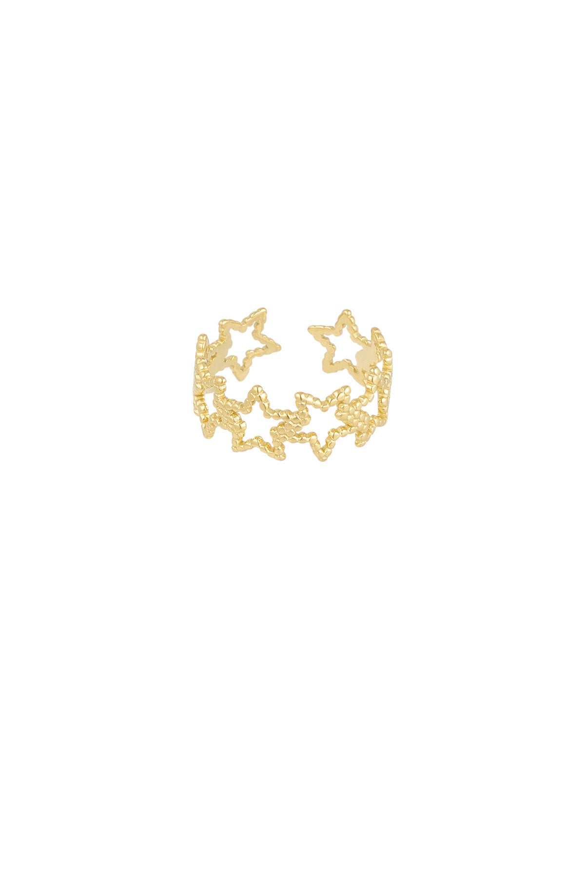 Elegant Adjustable Star Ring in Silver & Gold