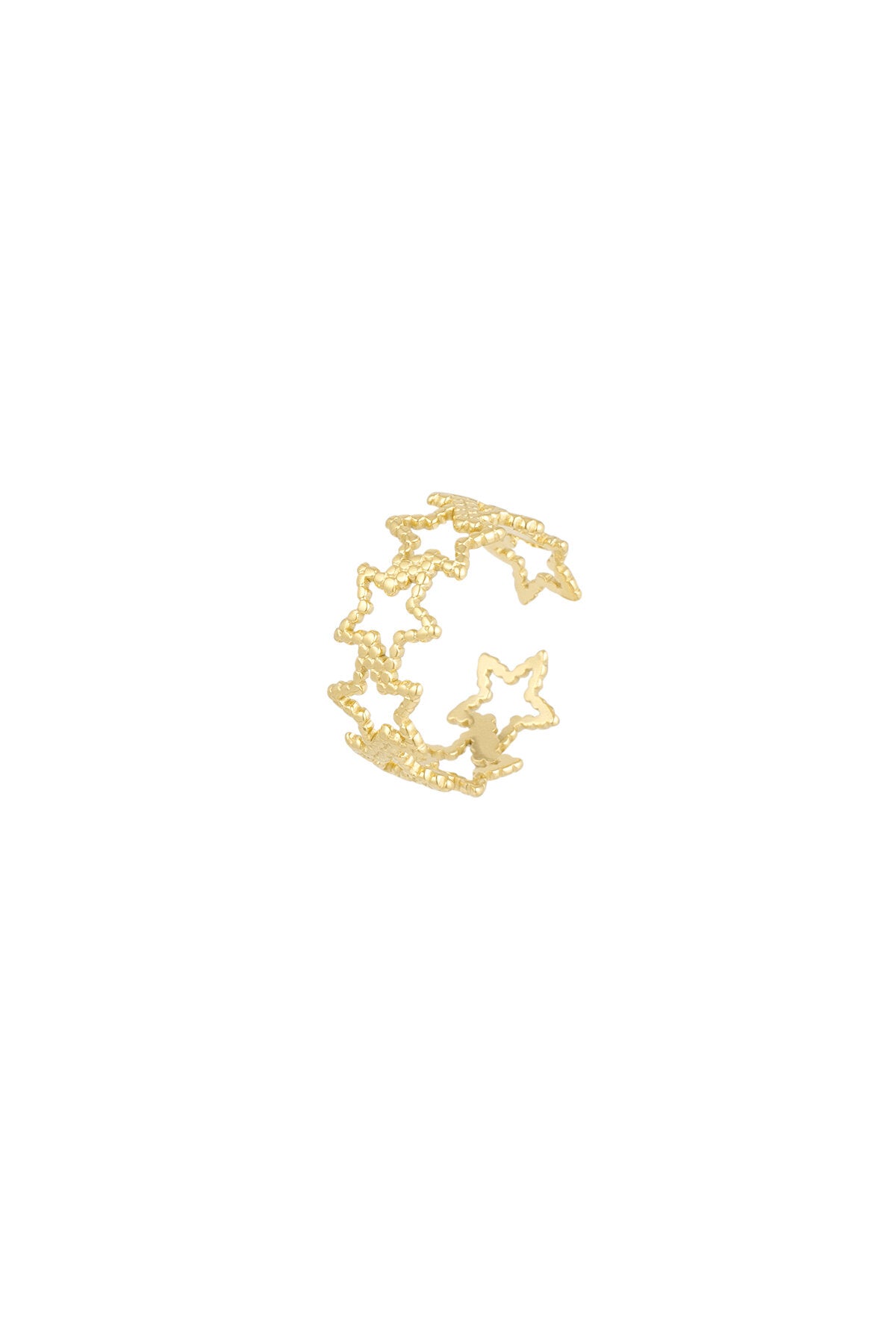 Elegant Adjustable Star Ring in Silver & Gold