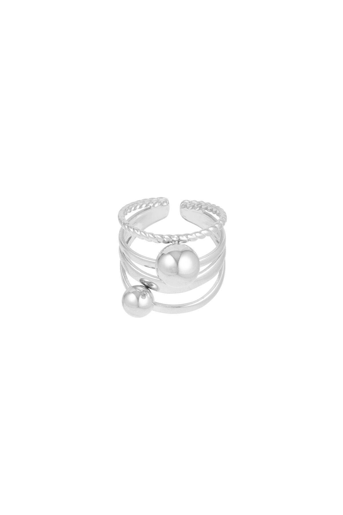 Elegant Statement Ring in Silver & Gold