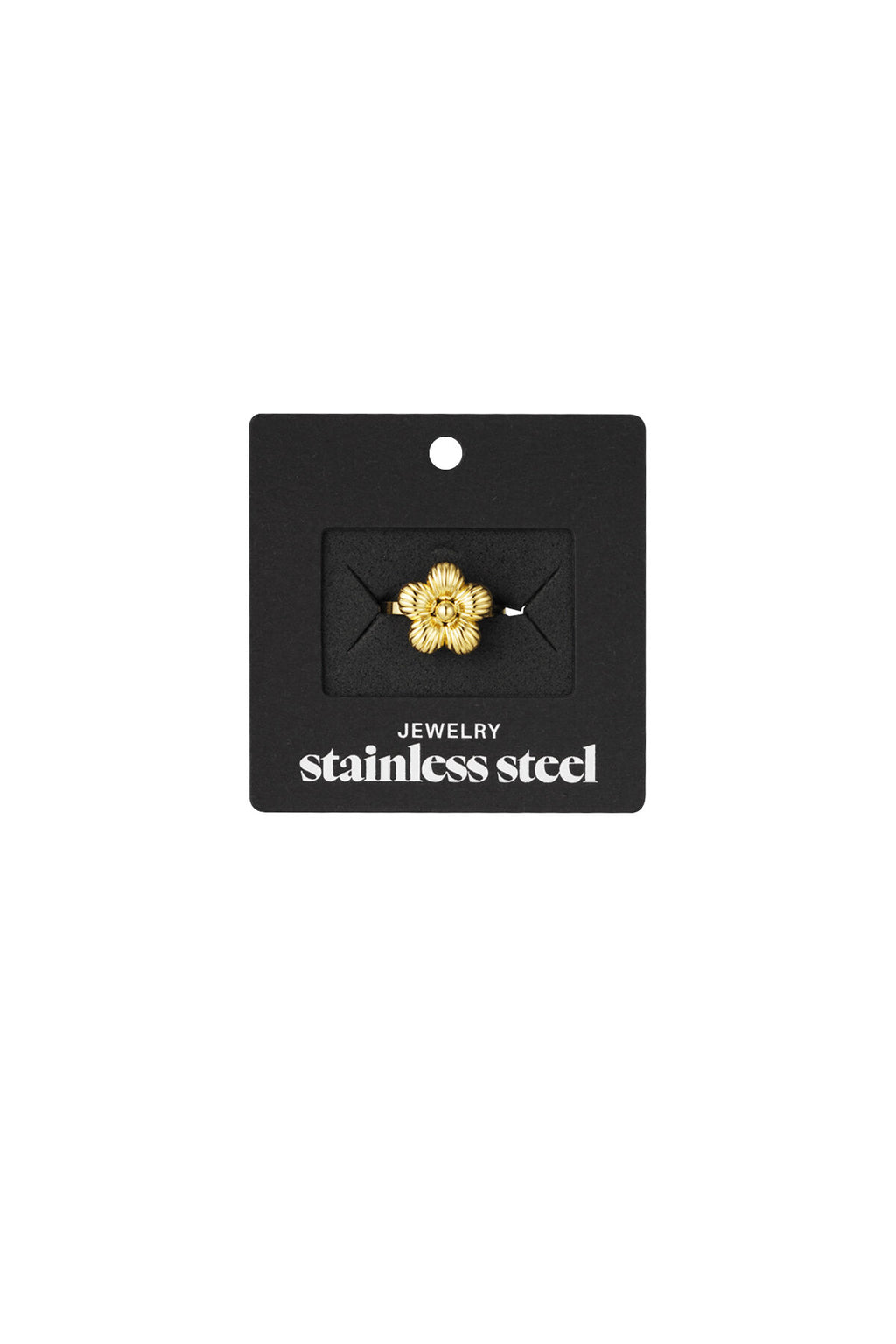 Stylish Stainless Steel Statement Ring - Silver & Gold