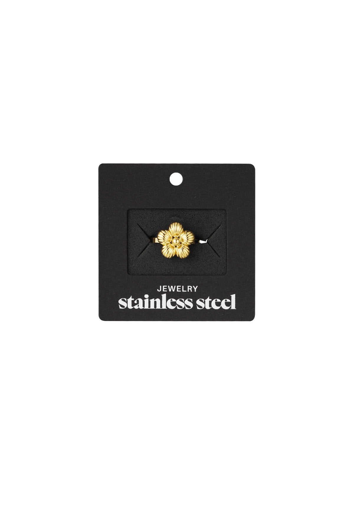 Stylish Stainless Steel Statement Ring - Silver & Gold