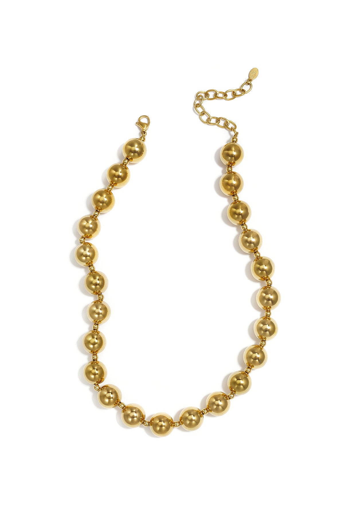 Elegant Gold Color Stainless Steel Beaded Necklace