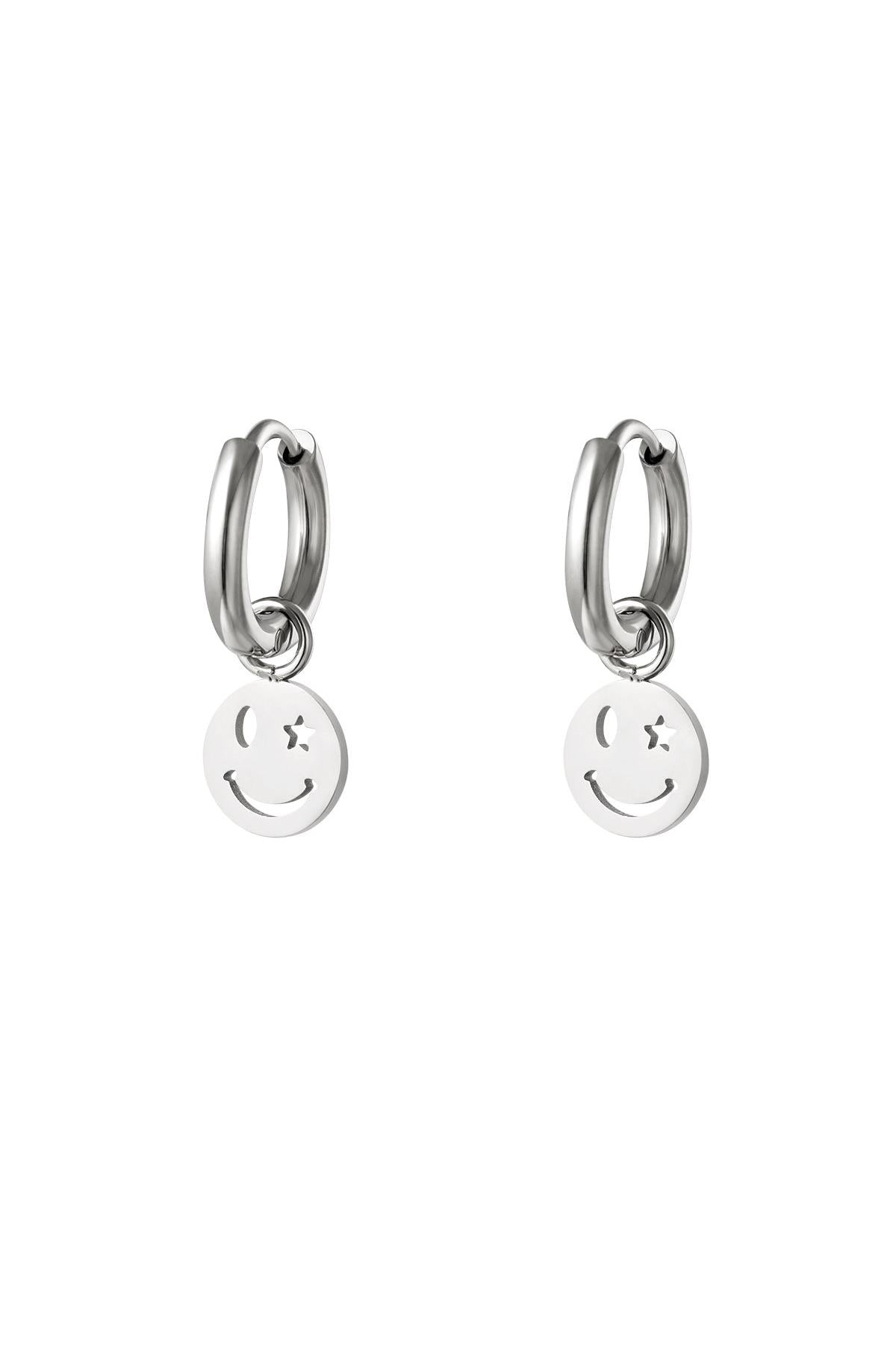 stainless steel earring smiley and star 
