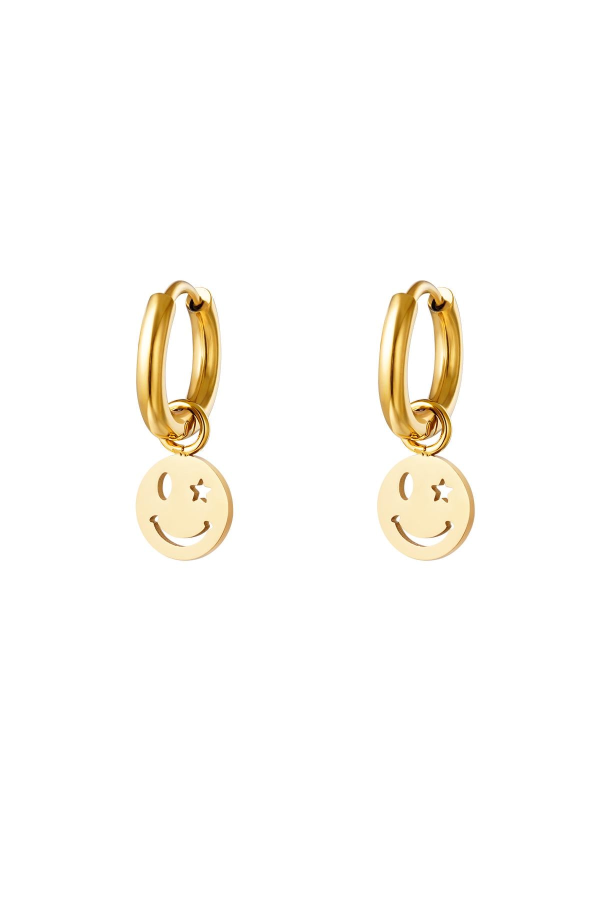 stainless steel earring smiley and star 
