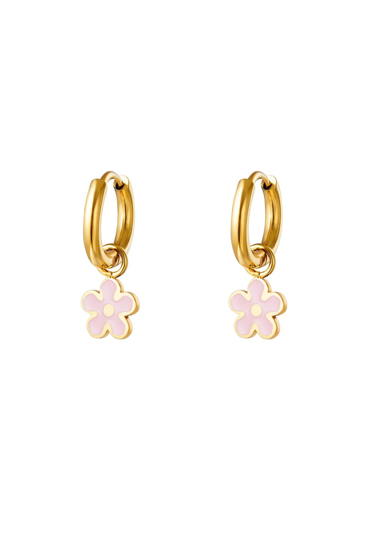 Stainless Steel Colorful Flower Earrings Stainless Steel