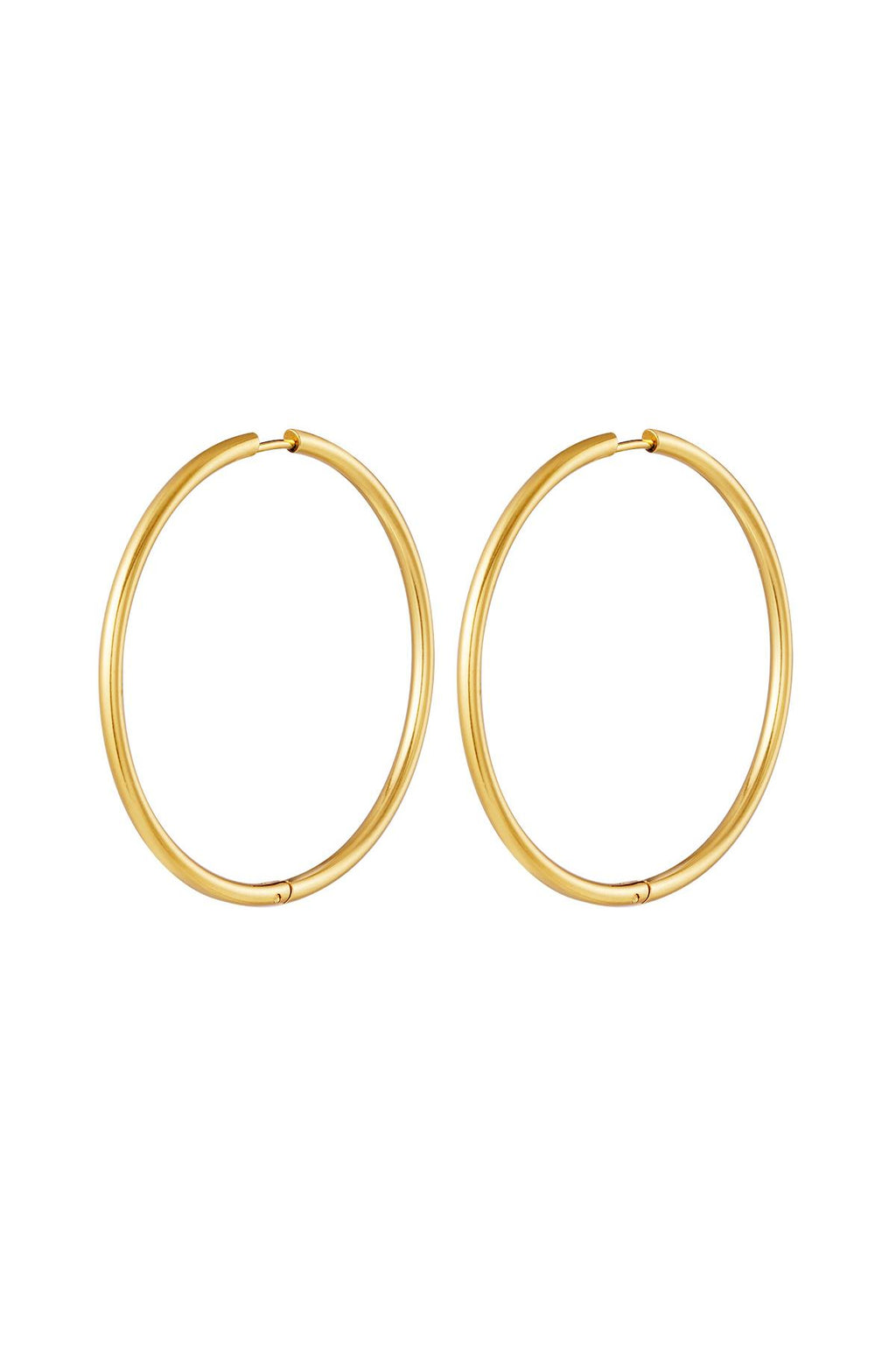 Circle Hoop Earrings – Gold-Plated Steel