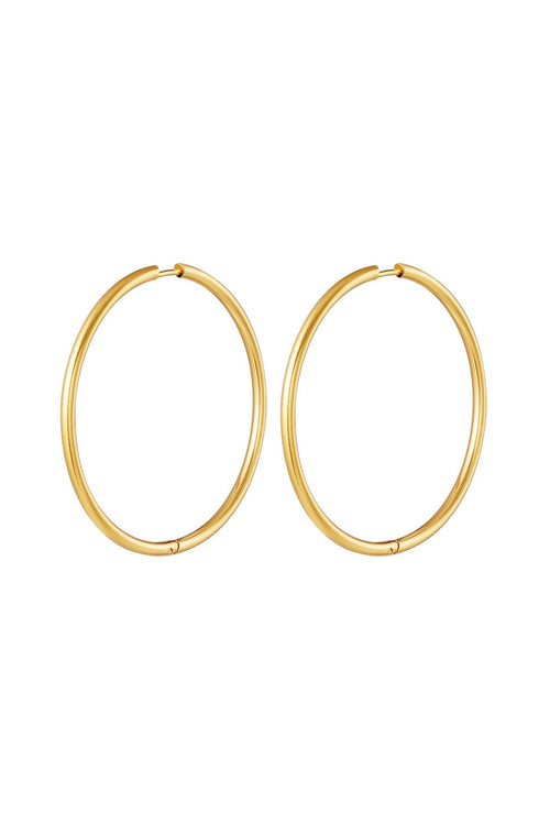 Circle Hoop Earrings – Gold-Plated Steel