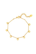 Bracelet with heart charms Gold Color Stainless Steel