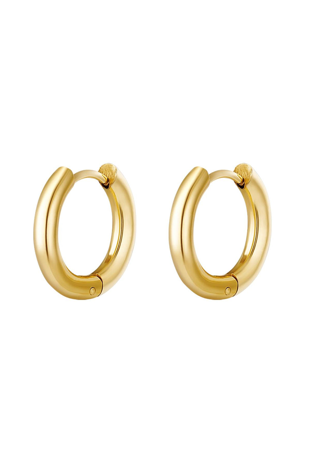Creoles simple L Gold Color Stainless Steel