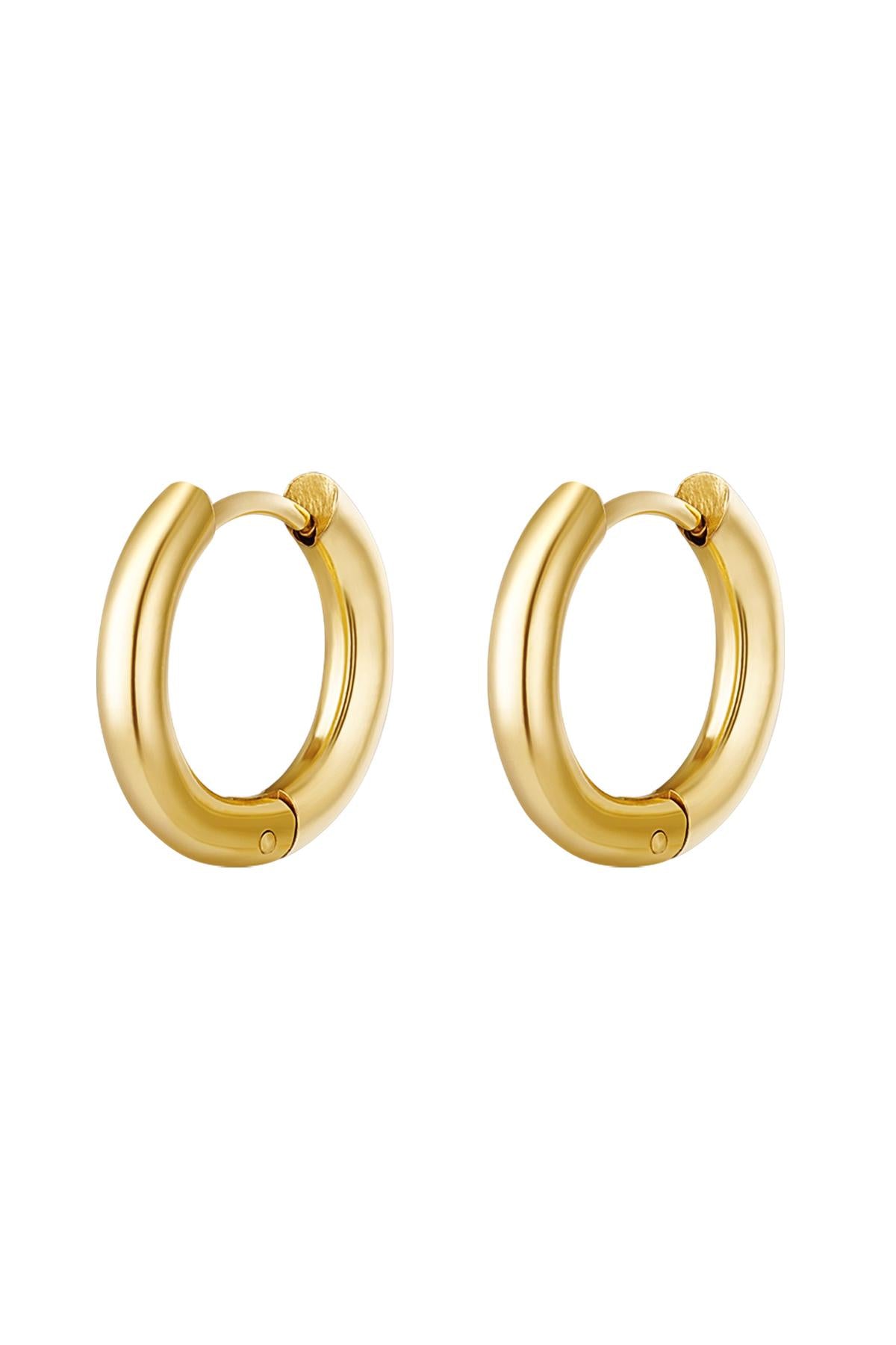 Creoles simple L Gold Color Stainless Steel