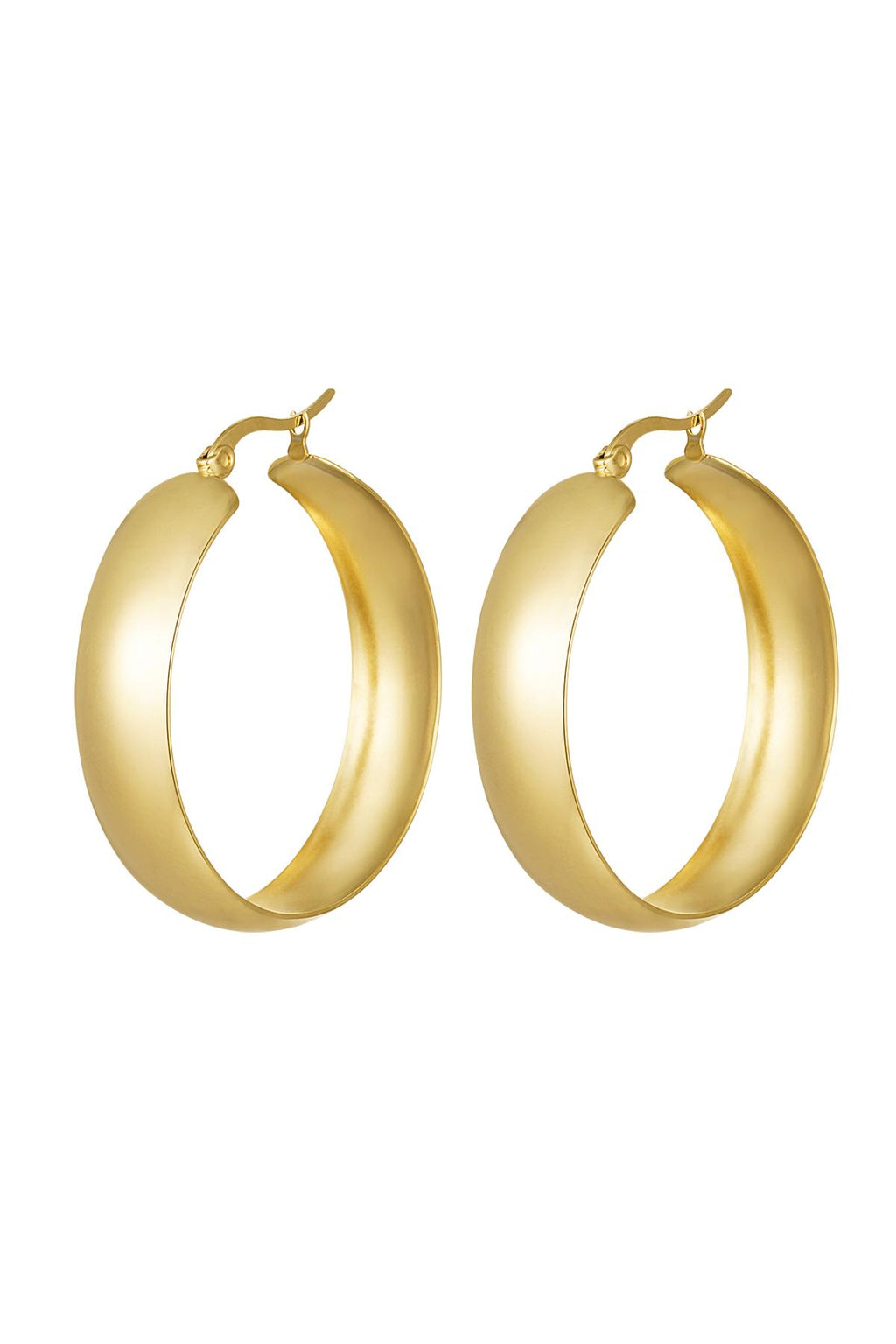 Irregular Shape Hoop Earrings – Gold-Plated Steel