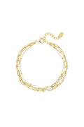 Bracelet three layers of colored details Gold color Stainless Steel