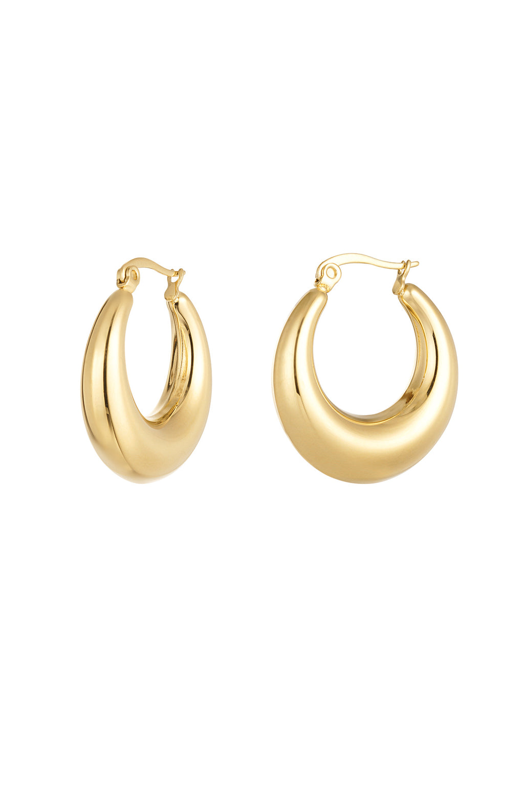 Earrings classy round - Silver Color color