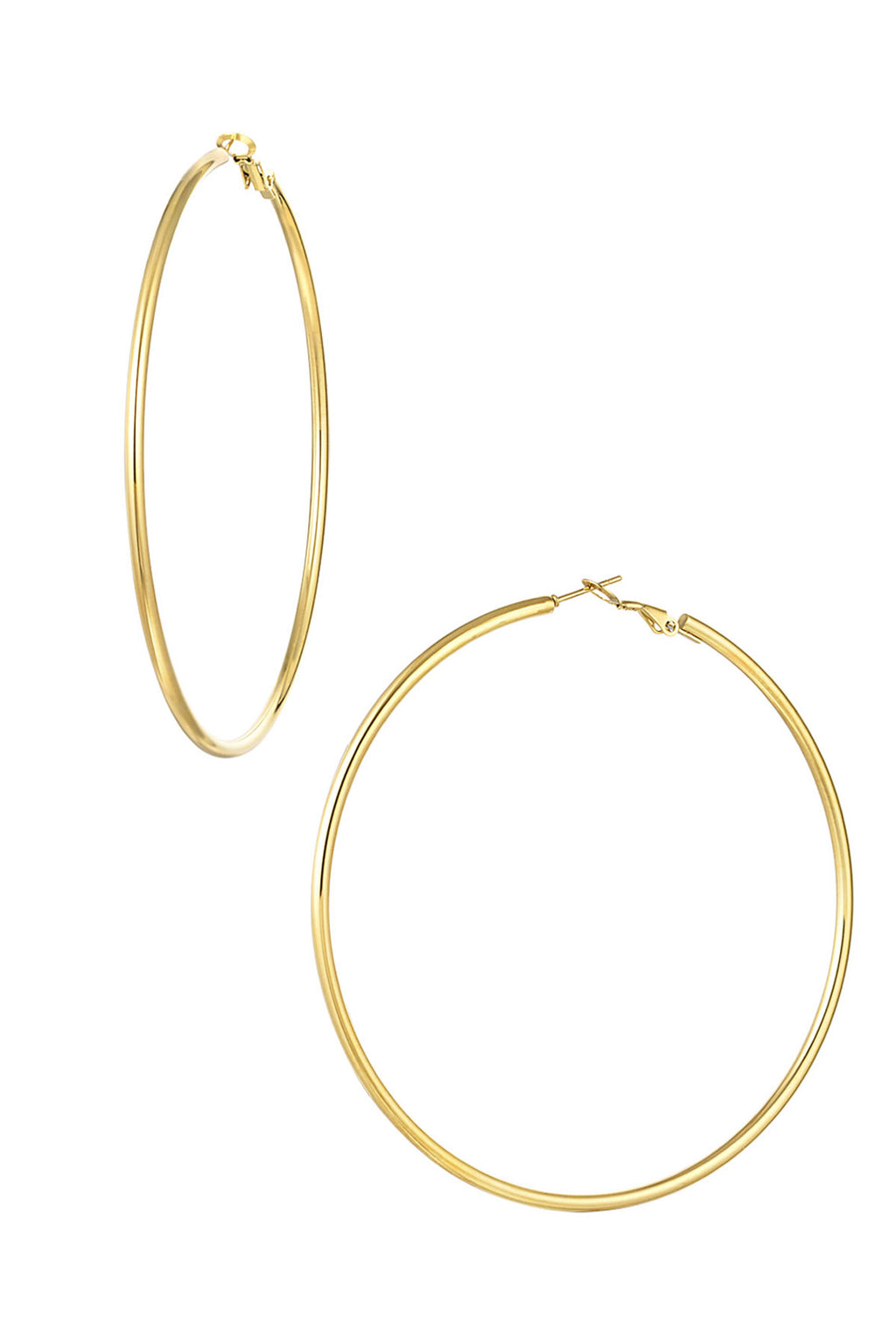 Irregular Shape Hoop Earrings – Gold-Plated Steel