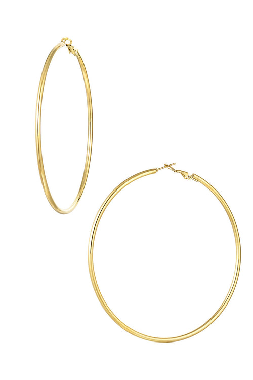 Irregular Shape Hoop Earrings – Gold-Plated Steel