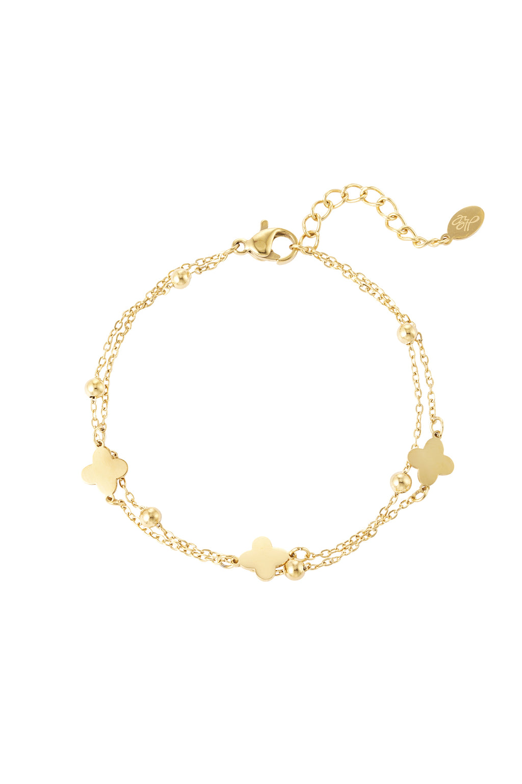 double bracelet clover/balls