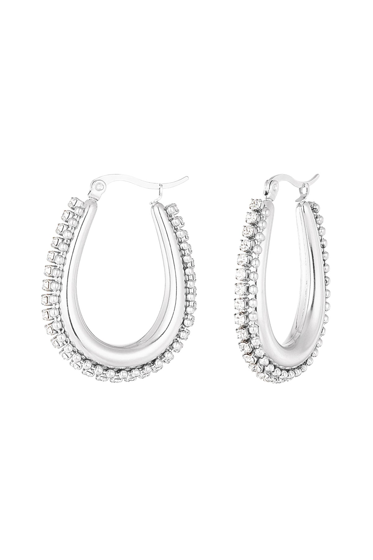 drop shaped earring with stones with balls