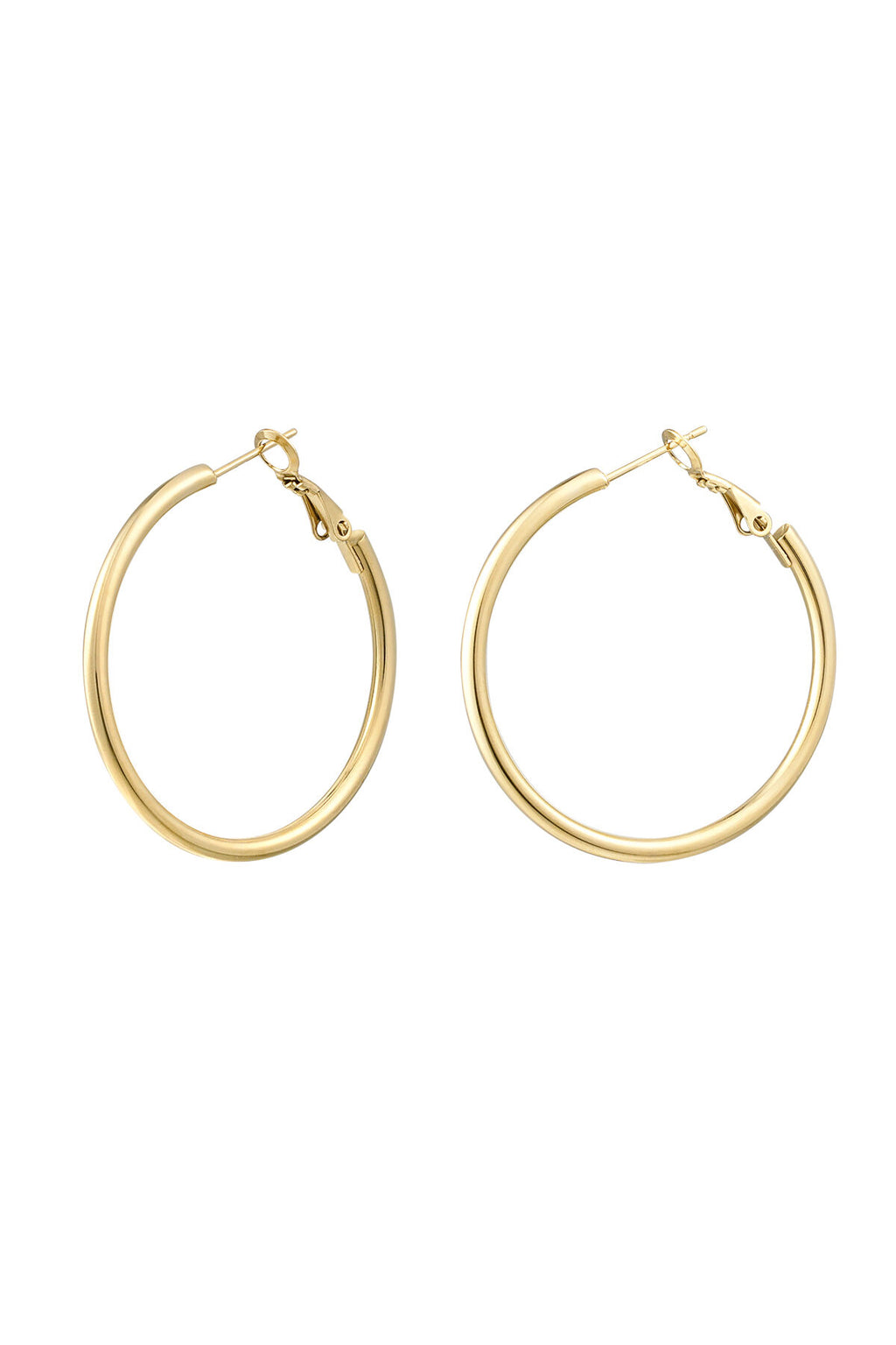 Stylish Basic Hoop Earrings in Silver & Gold