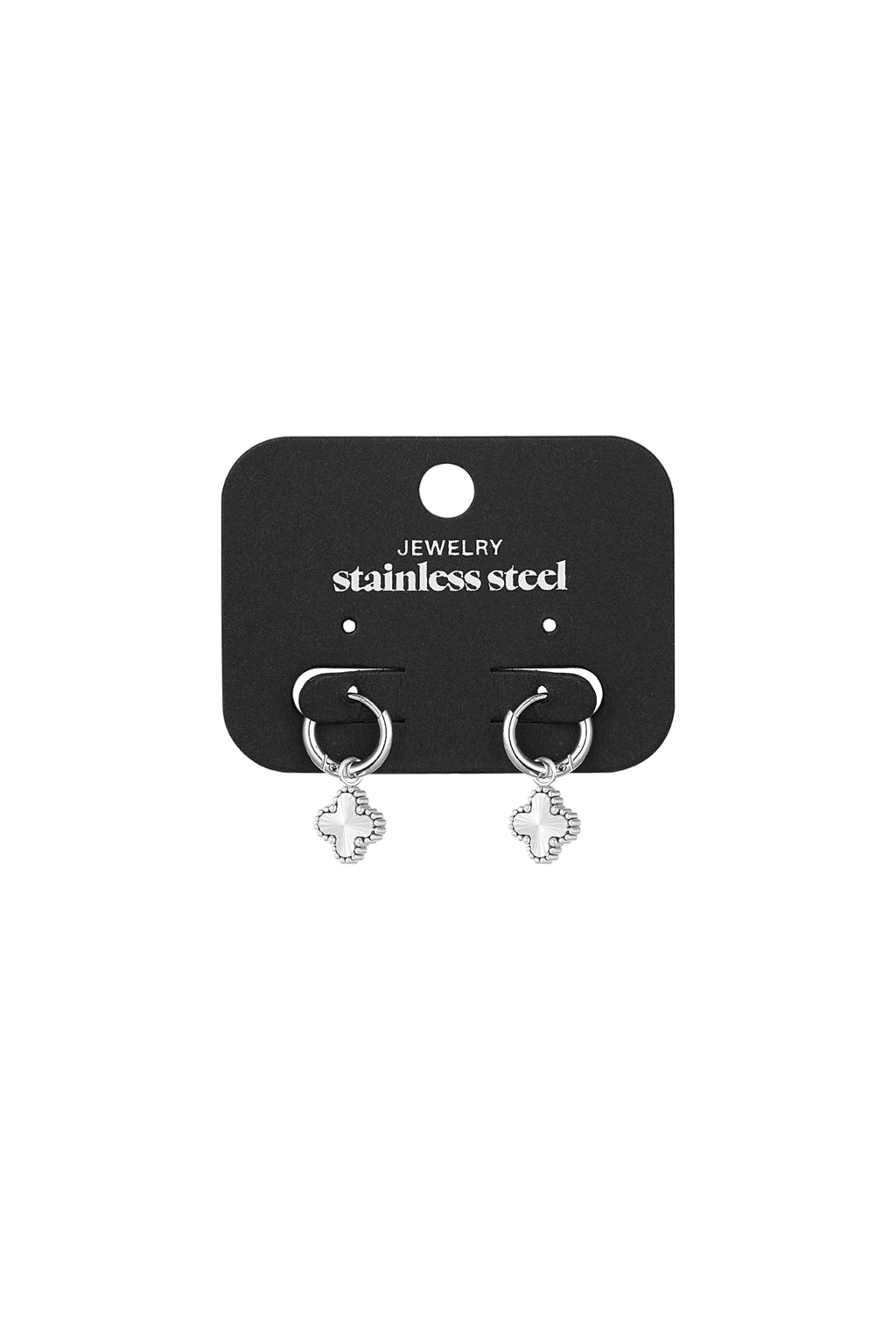 Earrings clover class - Silver Color color