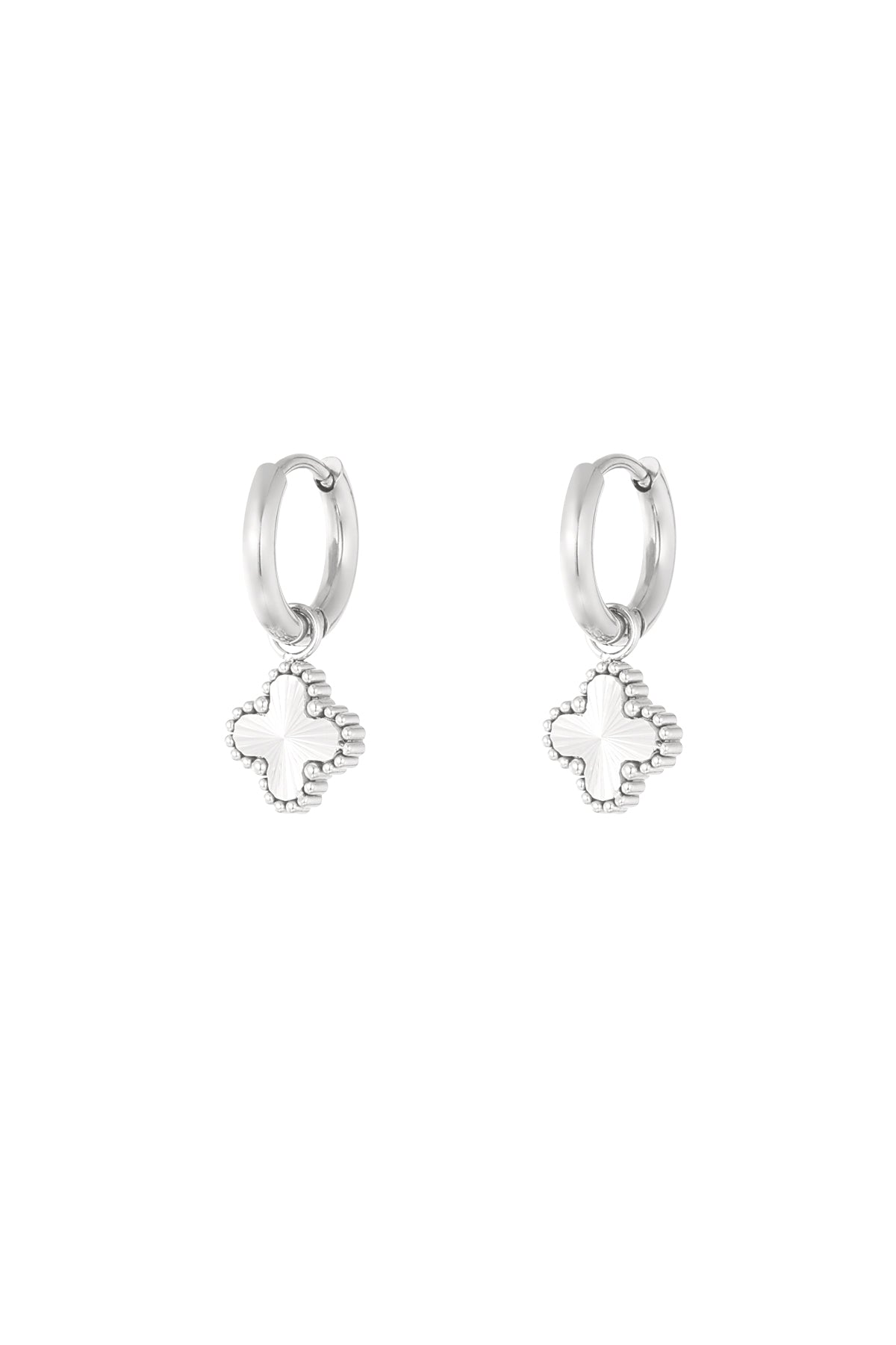 Earrings clover class - Silver Color color