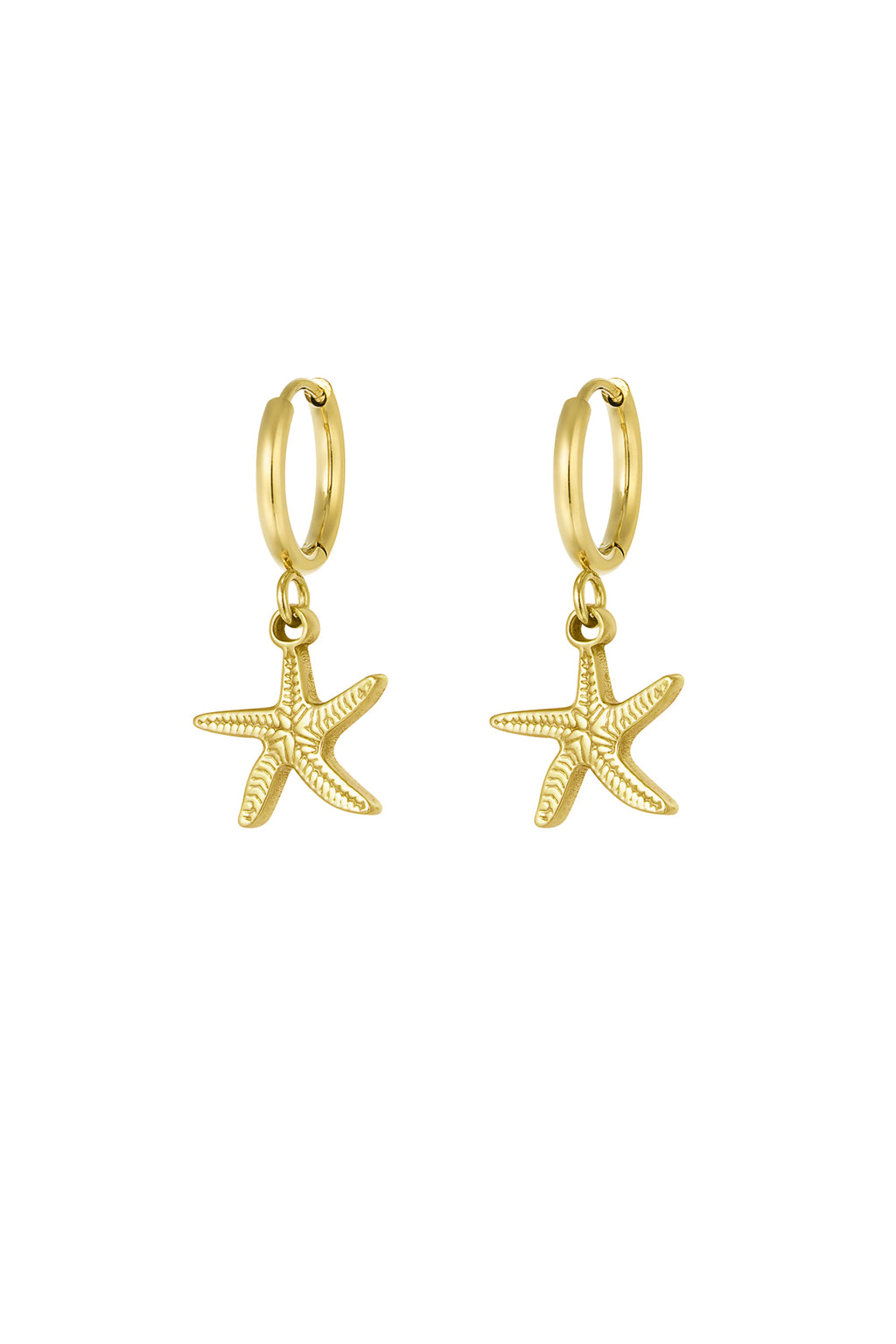 Earrings simple starfish - Silver Color color