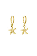 Earrings simple starfish - Silver Color color