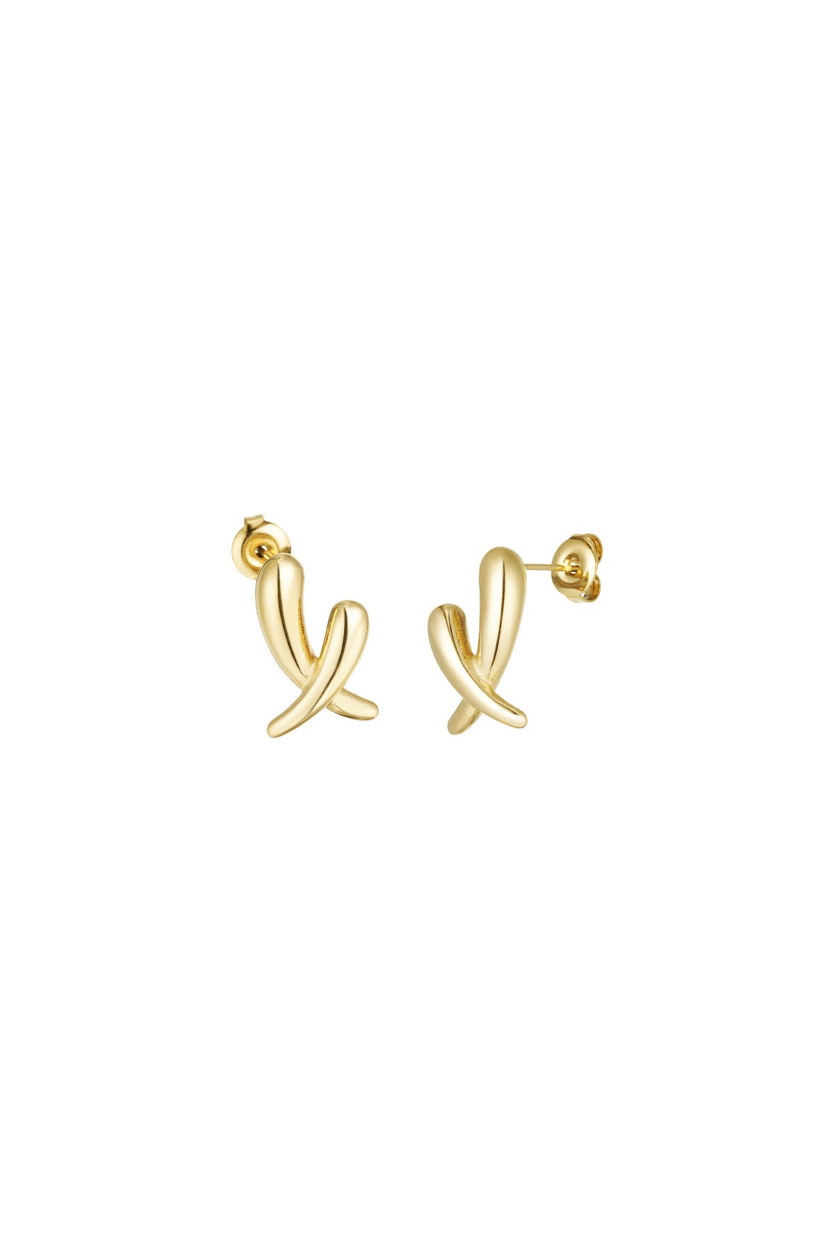 Statement Stud Earrings – Gold-Plated Steel