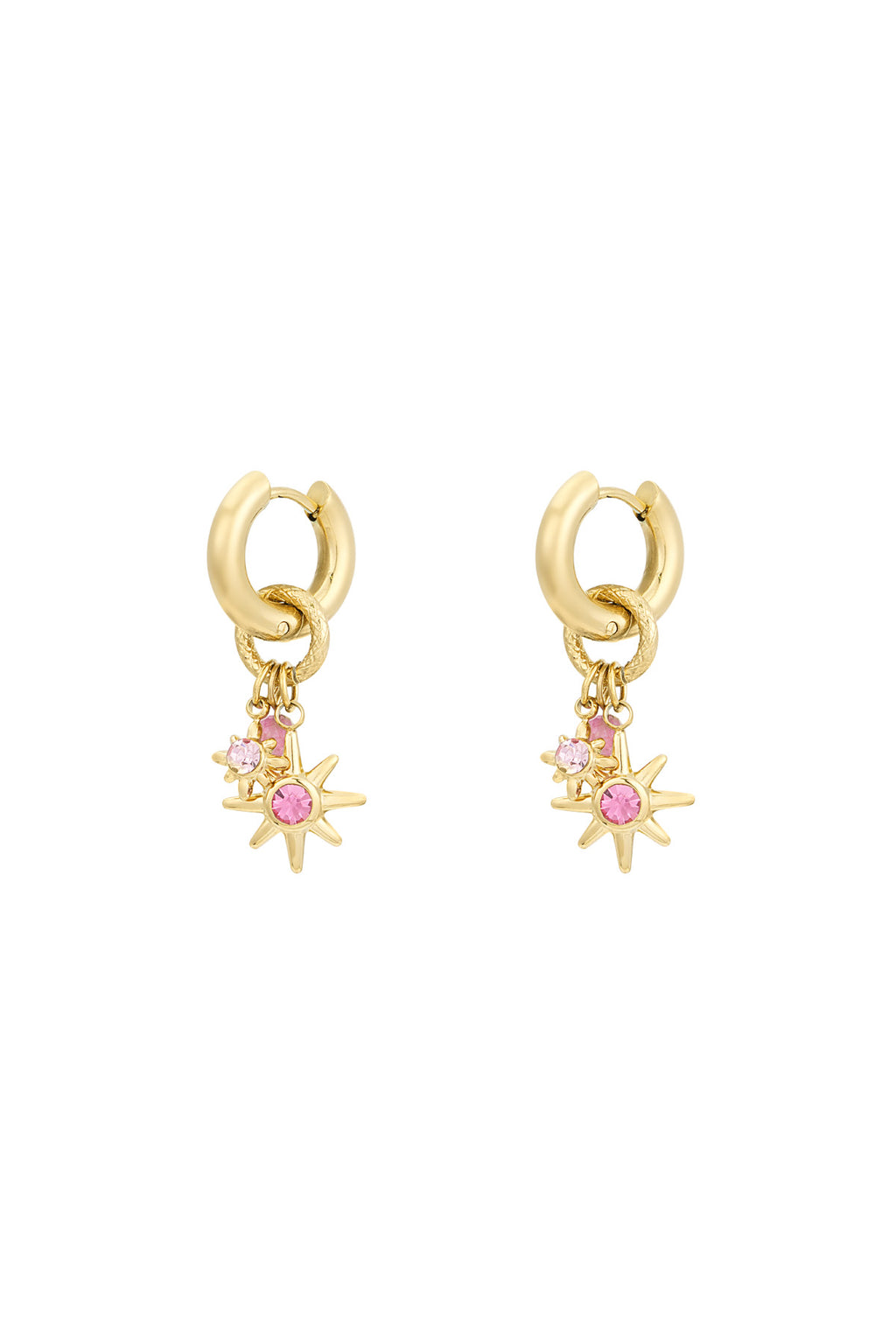 Drop Earrings – Pink Steel