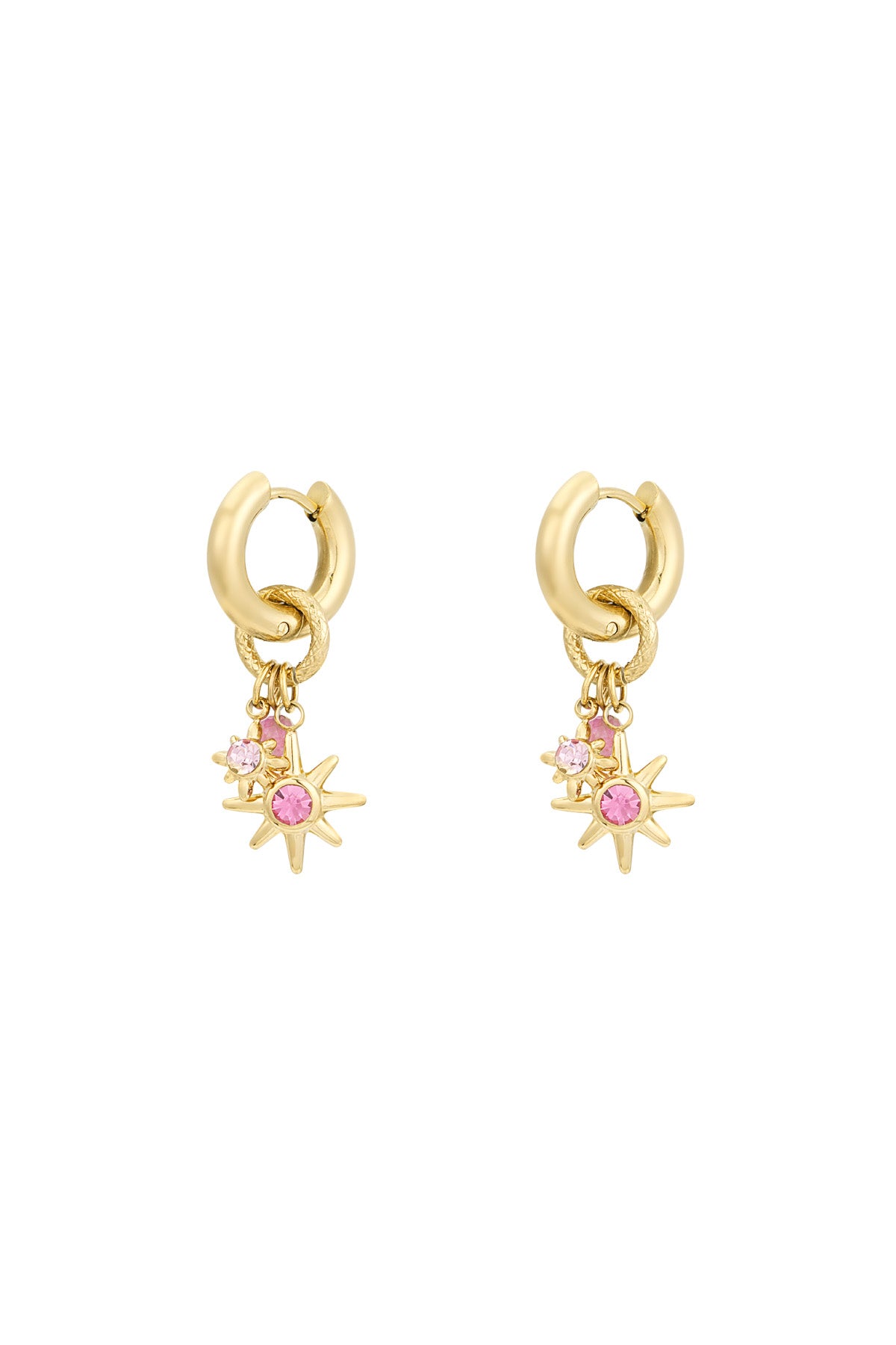 Drop Earrings – Pink Steel
