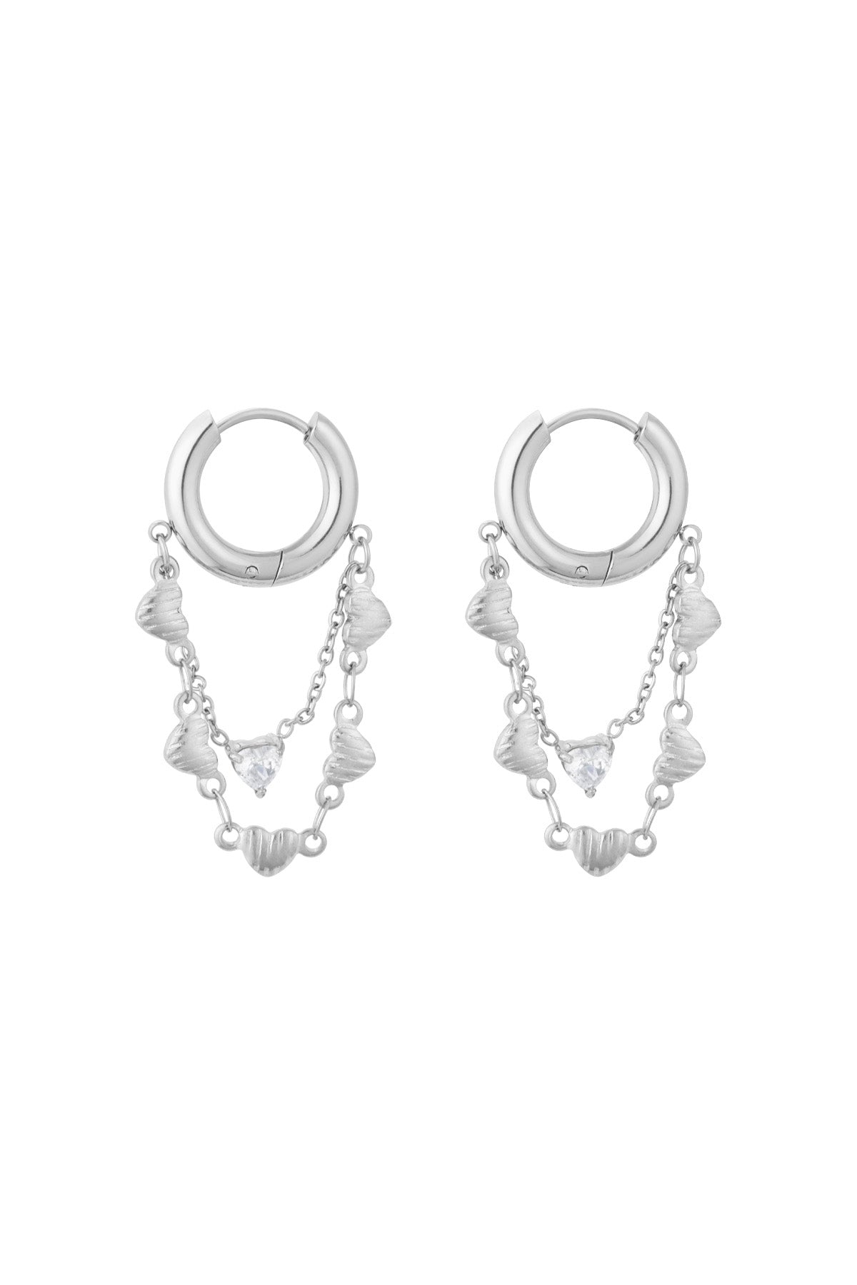 earrings chain of hearts