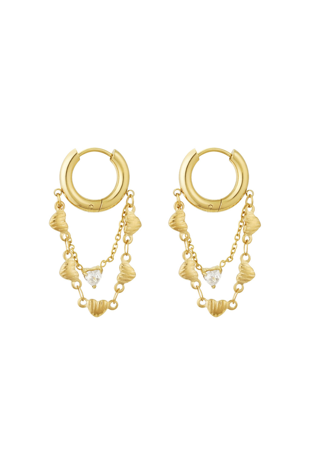 earrings chain of hearts