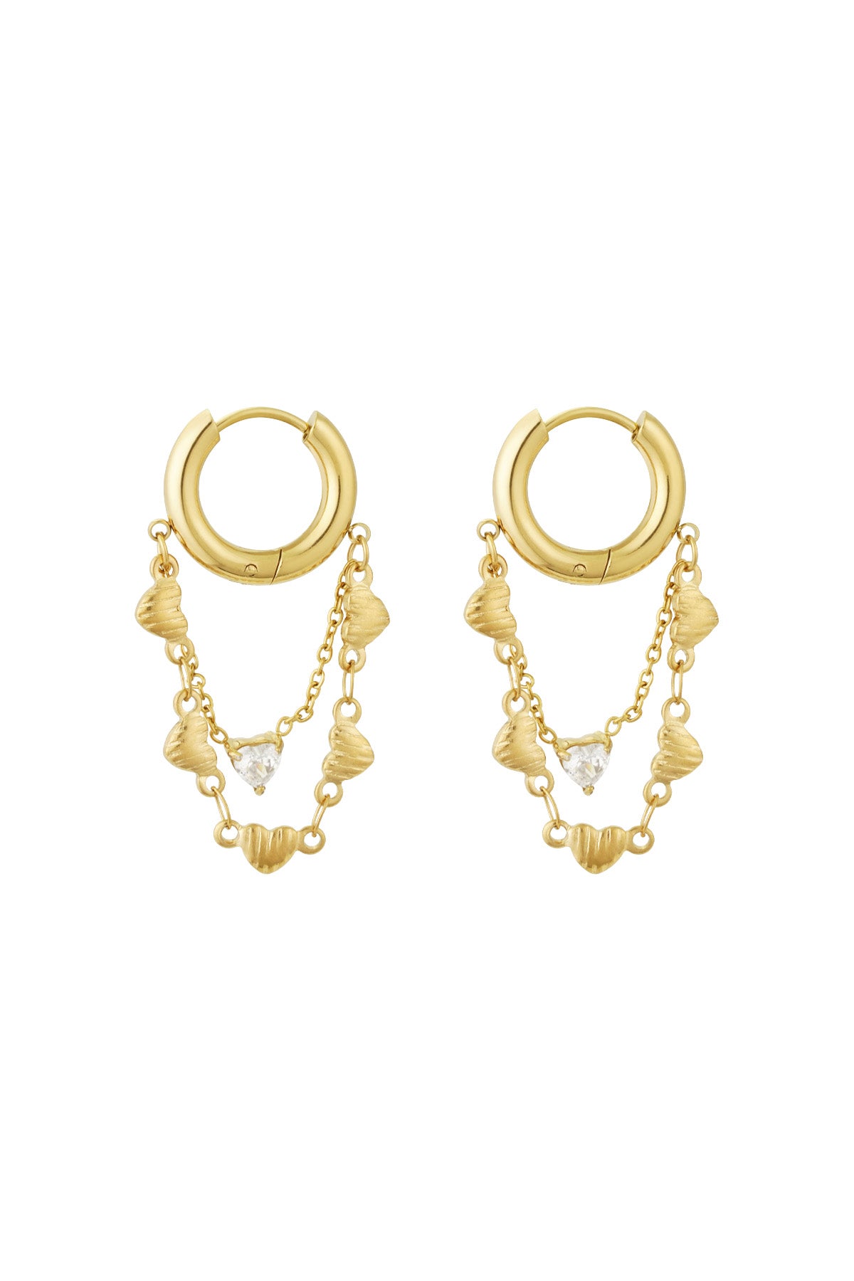 earrings chain of hearts