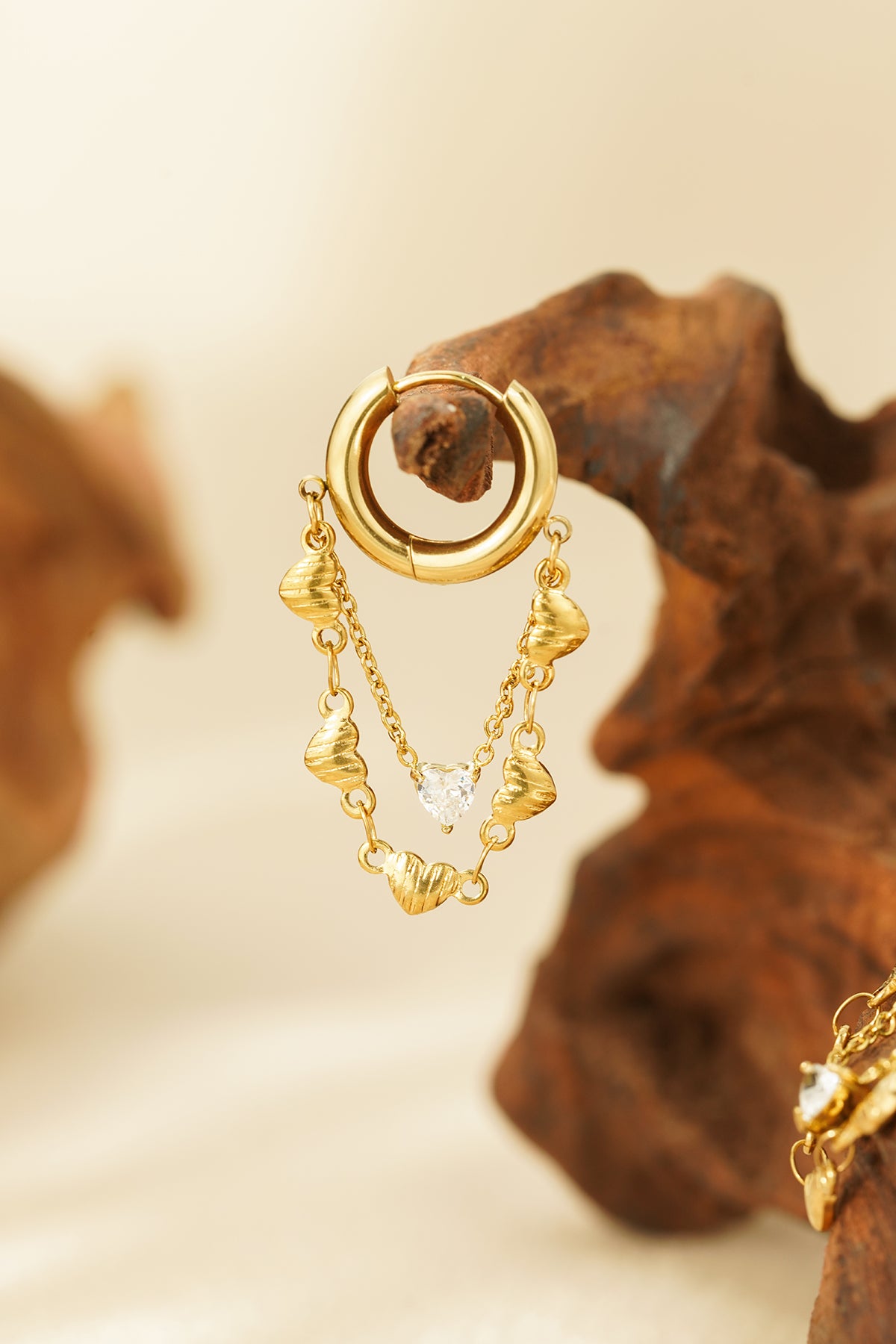 earrings chain of hearts