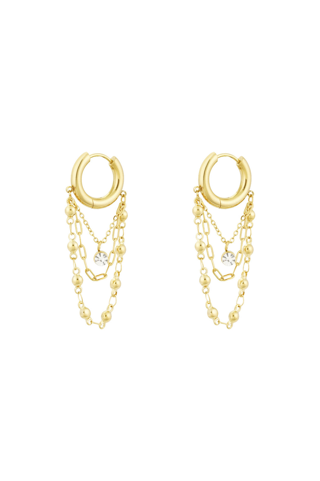 Drop Earrings – Gold-Plated Steel