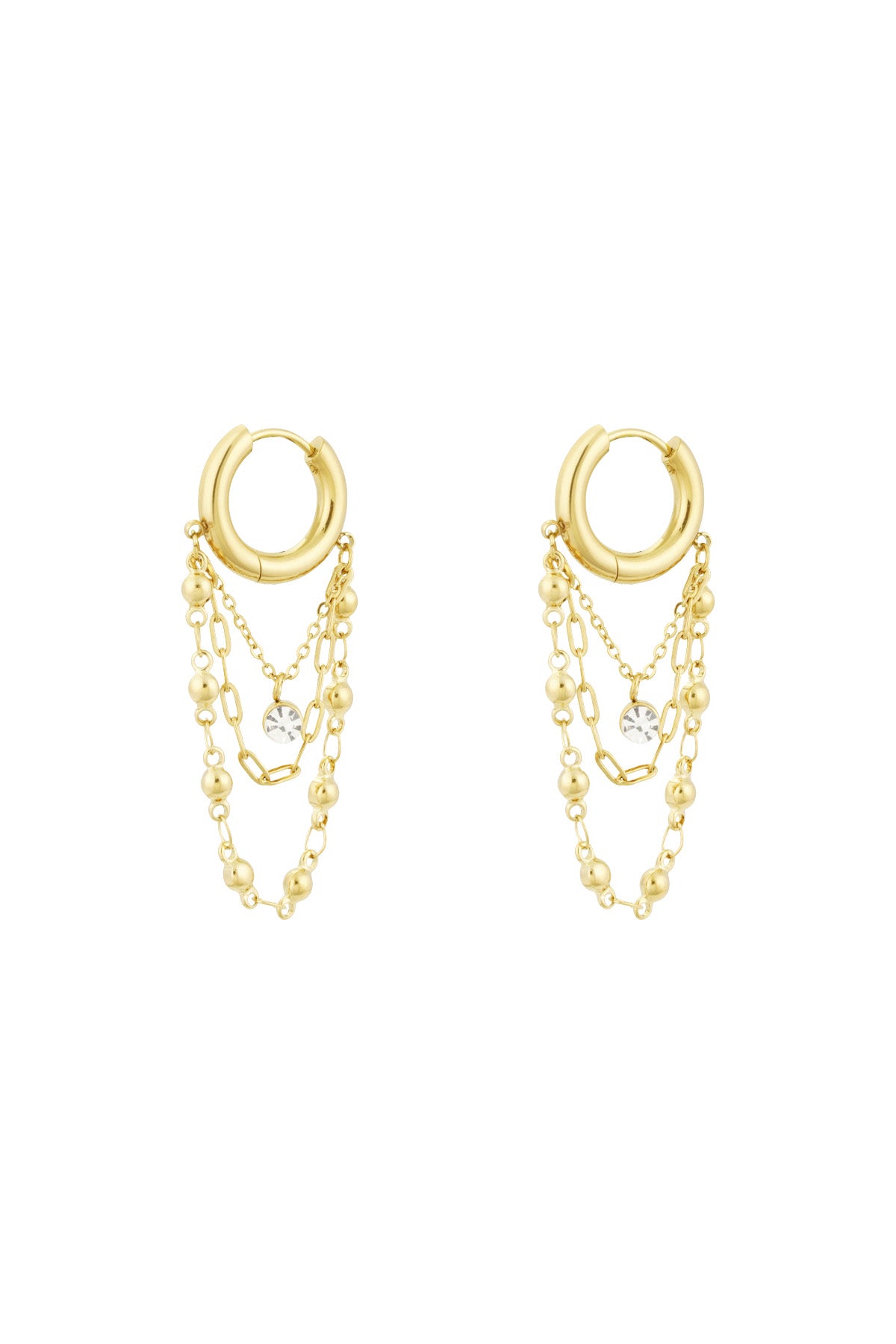 Drop Earrings – Gold-Plated Steel