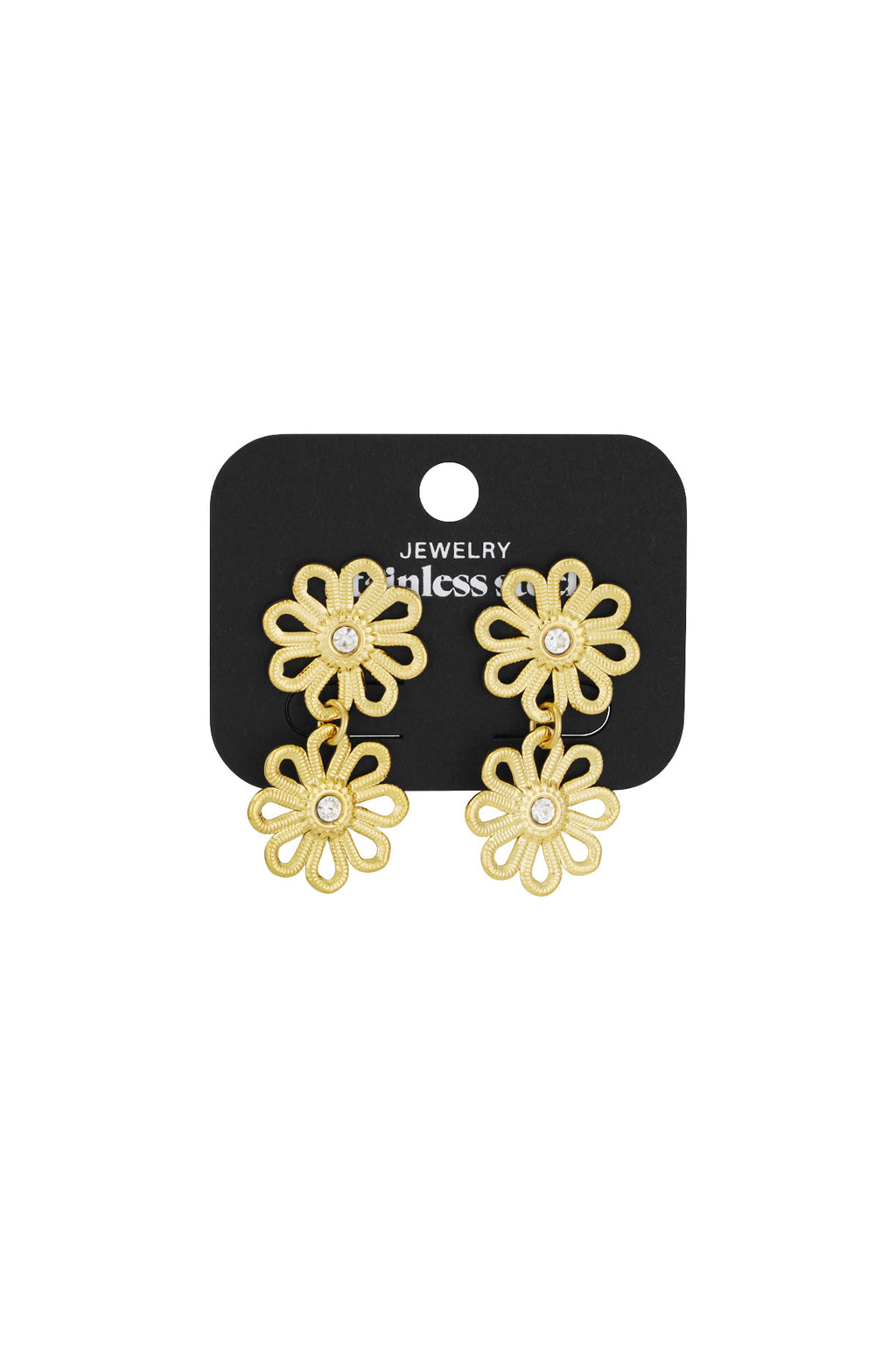 double flower earrings