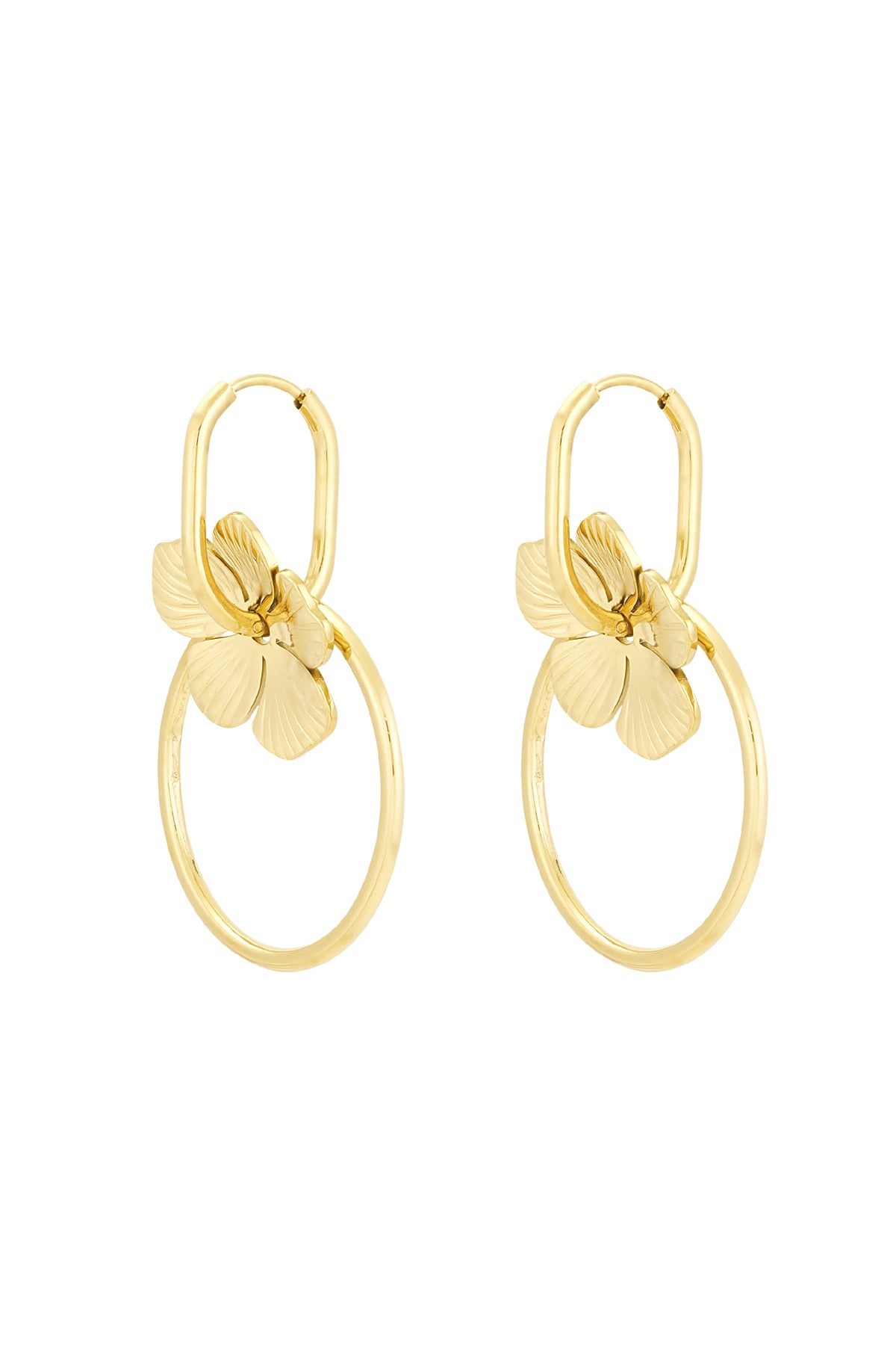 Statement Drop Earrings – Gold-Plated Steel