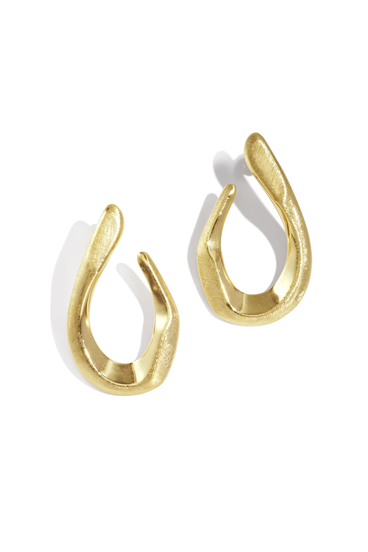 Irregular Shape Stud Earrings – Gold-Plated Steel