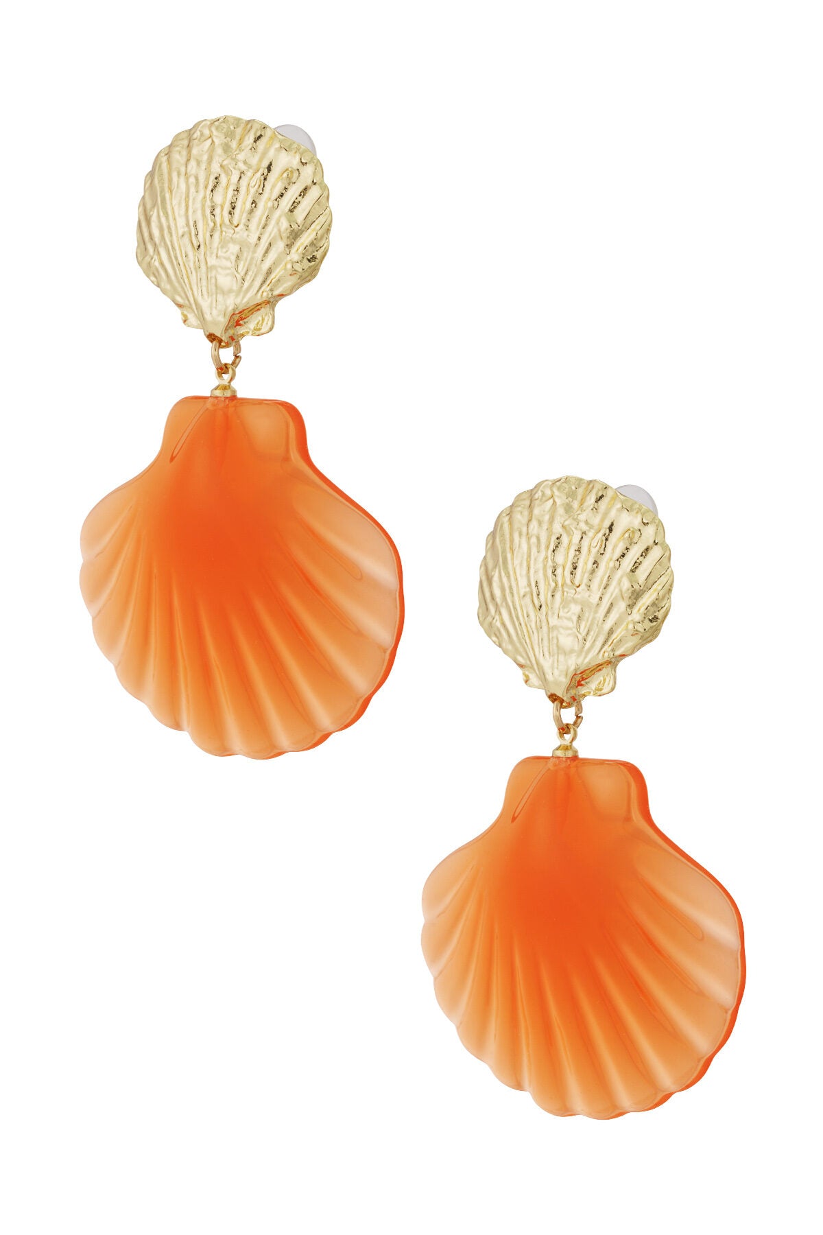 pink shell earrings - pink &