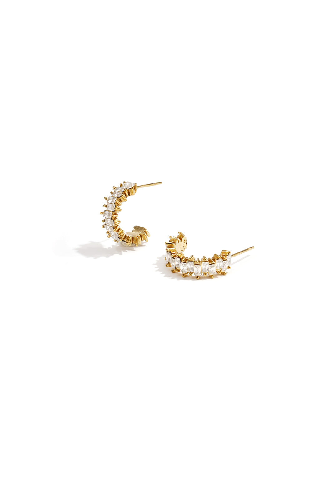 Earrings with zigzag stones