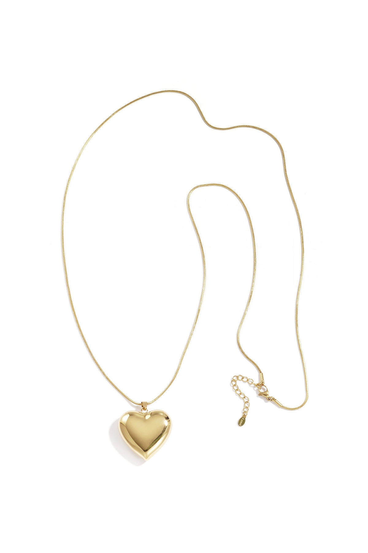 Heart Long Necklace – Gold-Plated Steel