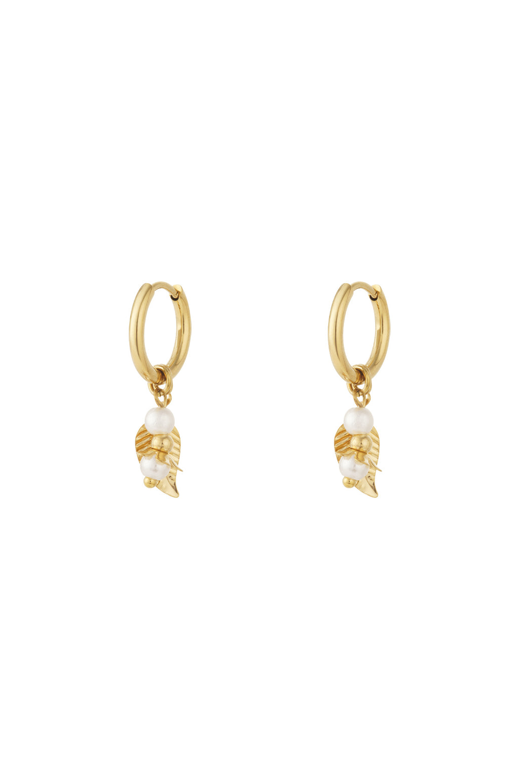 leaf earrings with pearls
