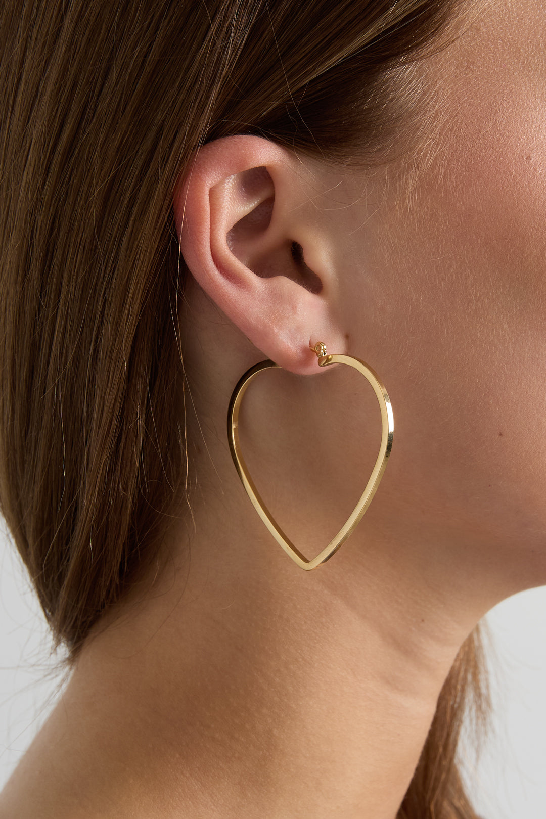 Minimalist heart hoop earrings