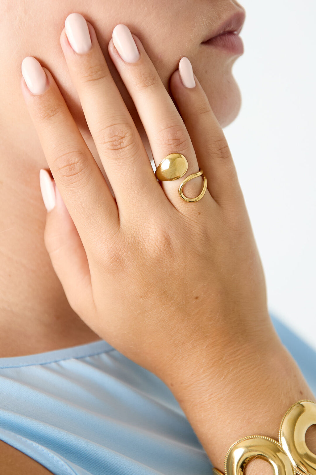 Elegant Gold-Color Adjustable Statement Ring