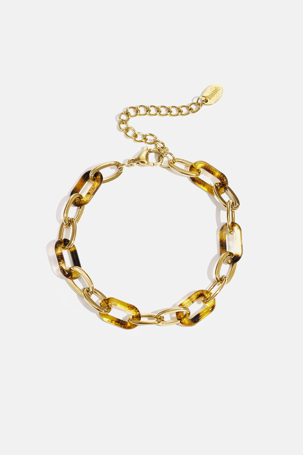 Leopard Print Chain Bracelet – Gold-Plated Steel & Acrylic