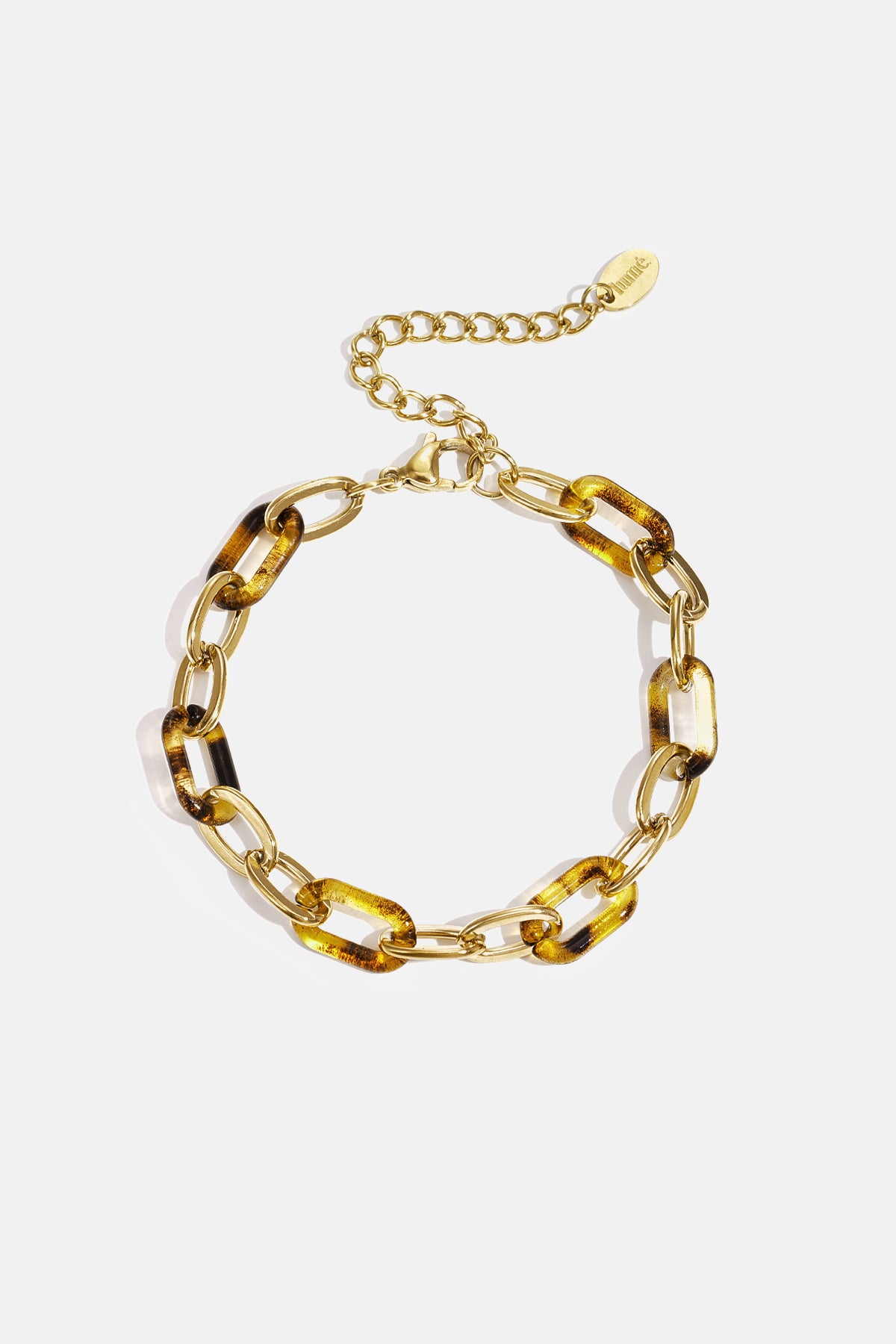 Leopard Print Chain Bracelet – Gold-Plated Steel & Acrylic