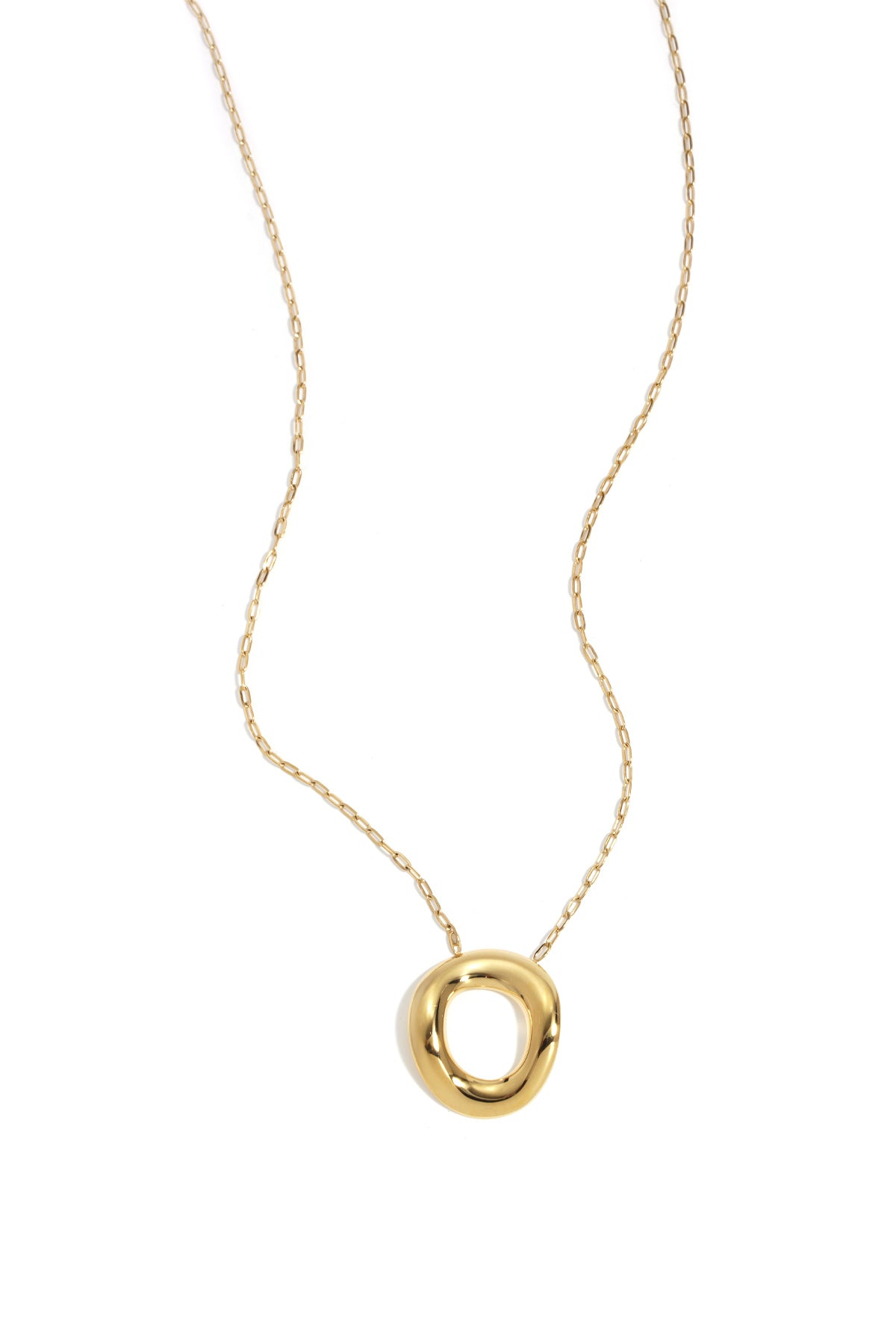 Circle Pendant Necklace – Gold-Plated Steel