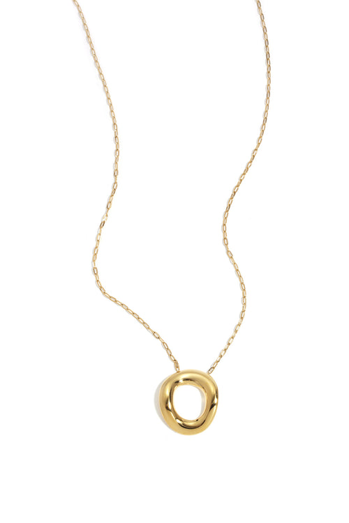 Circle Pendant Necklace – Gold-Plated Steel