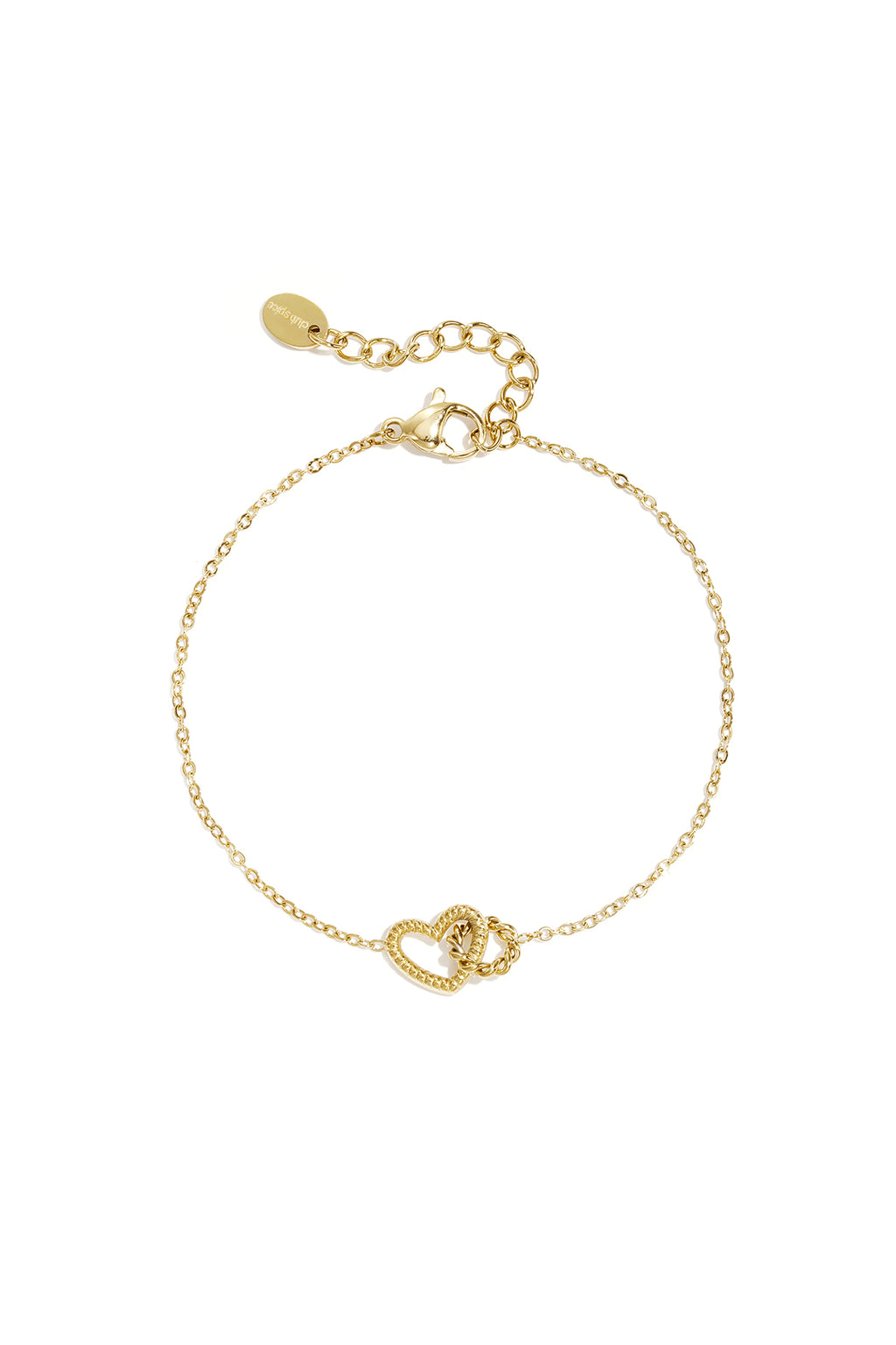 Heart Charm Bracelet – Gold-Plated Steel