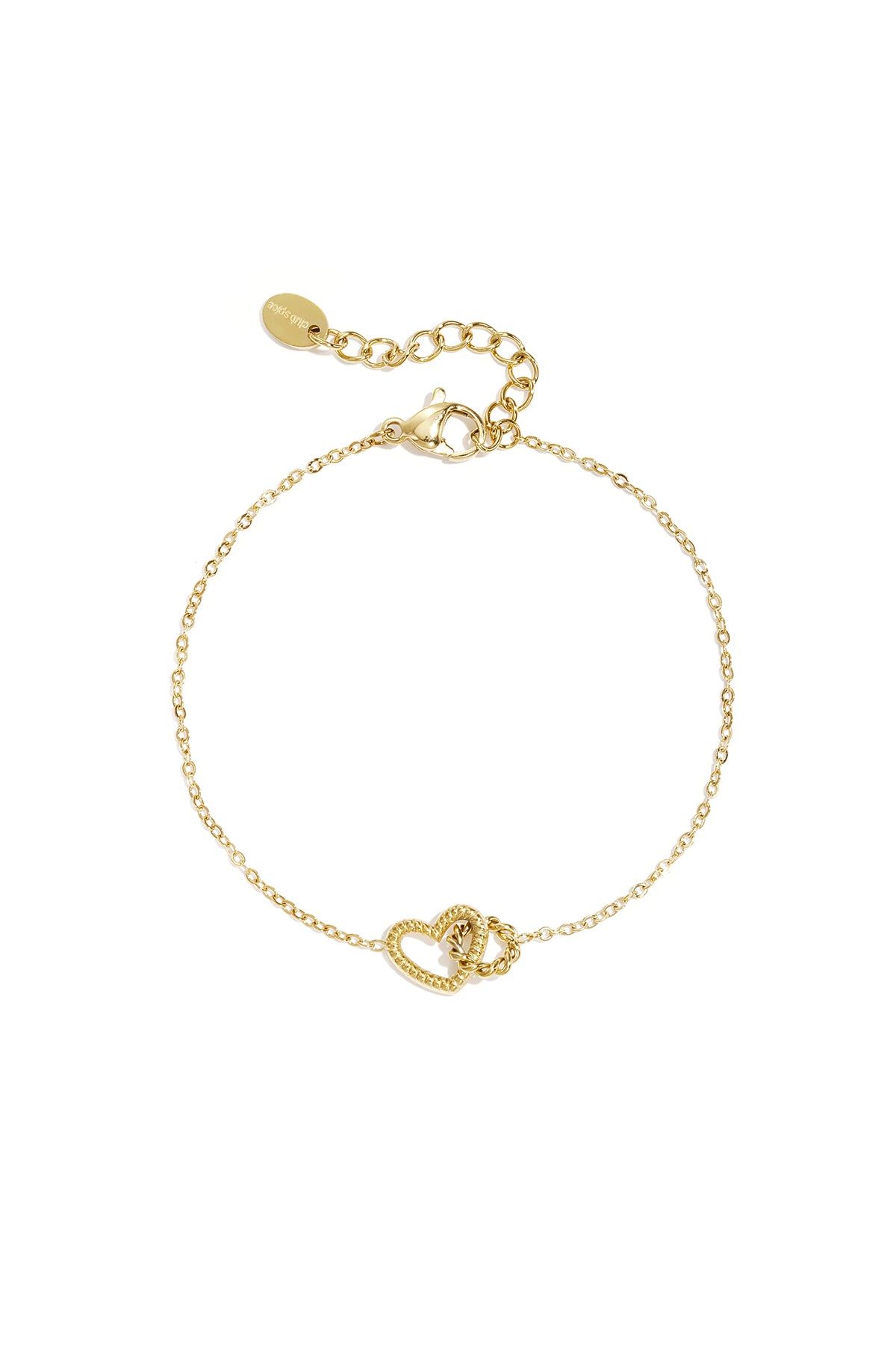 Heart Charm Bracelet – Gold-Plated Steel